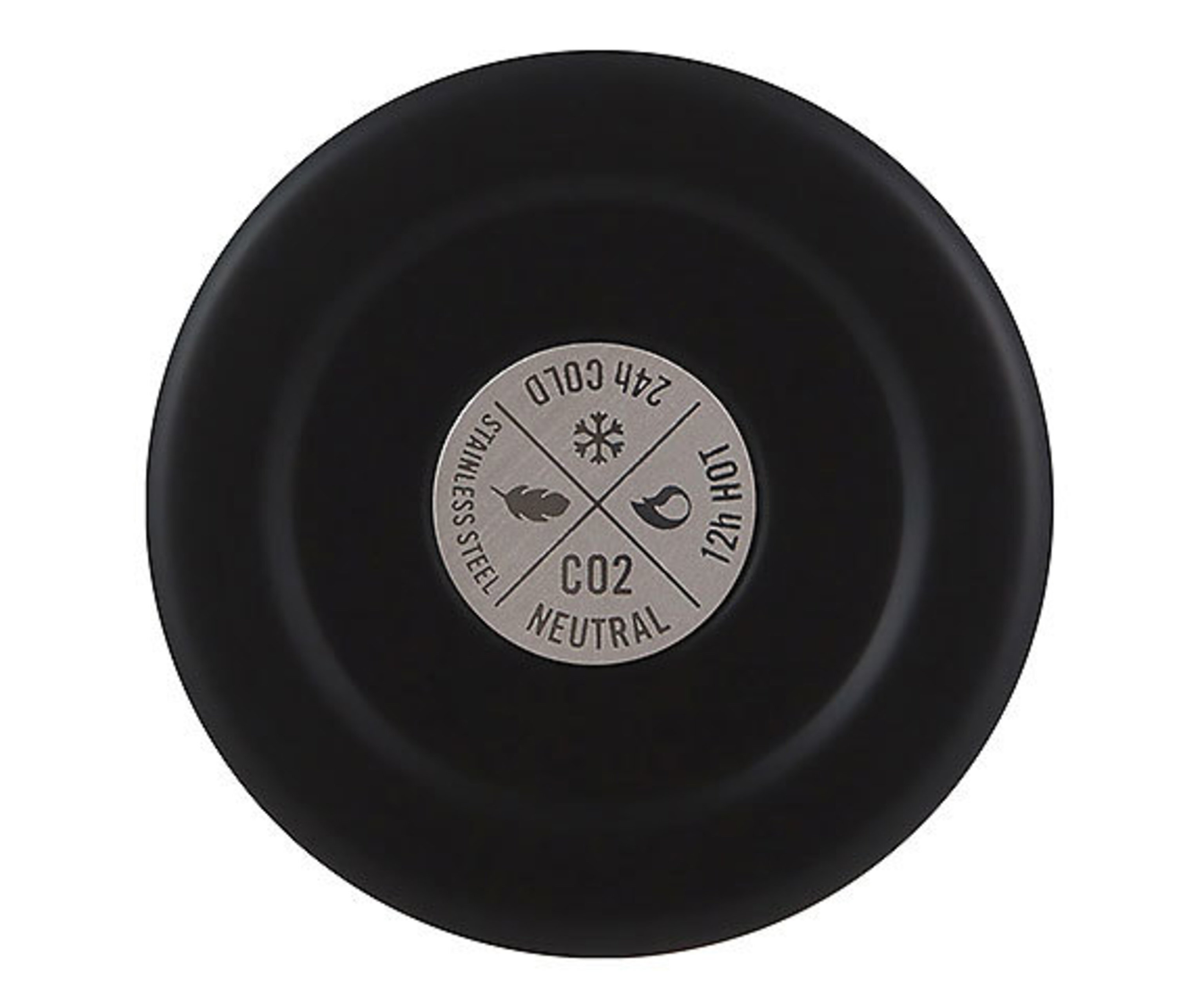 Seven Juventus Thermosflasche 500ml - Hält 12h Warm & 24h Kalt, Schwarz