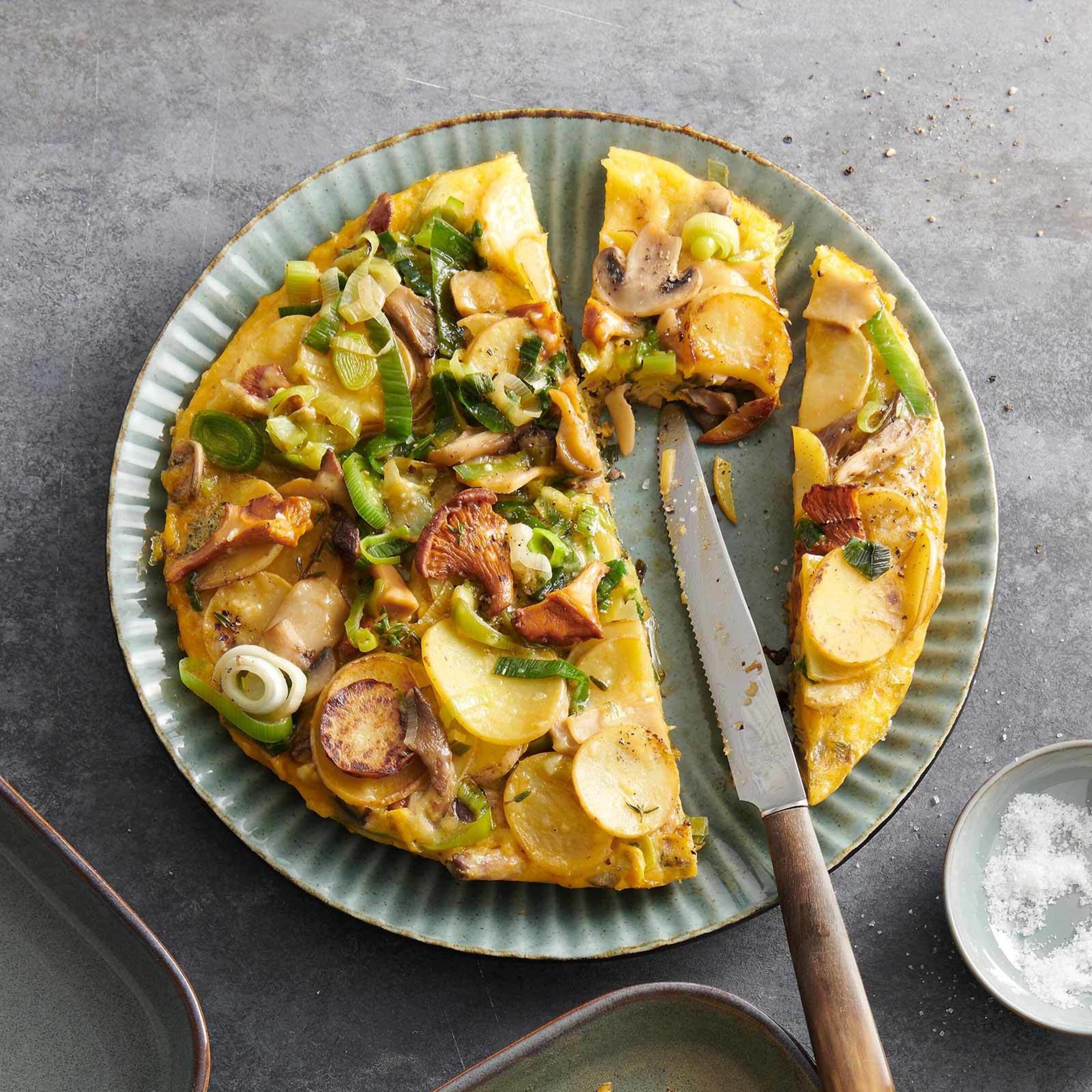 Frittata champignons-poireau
