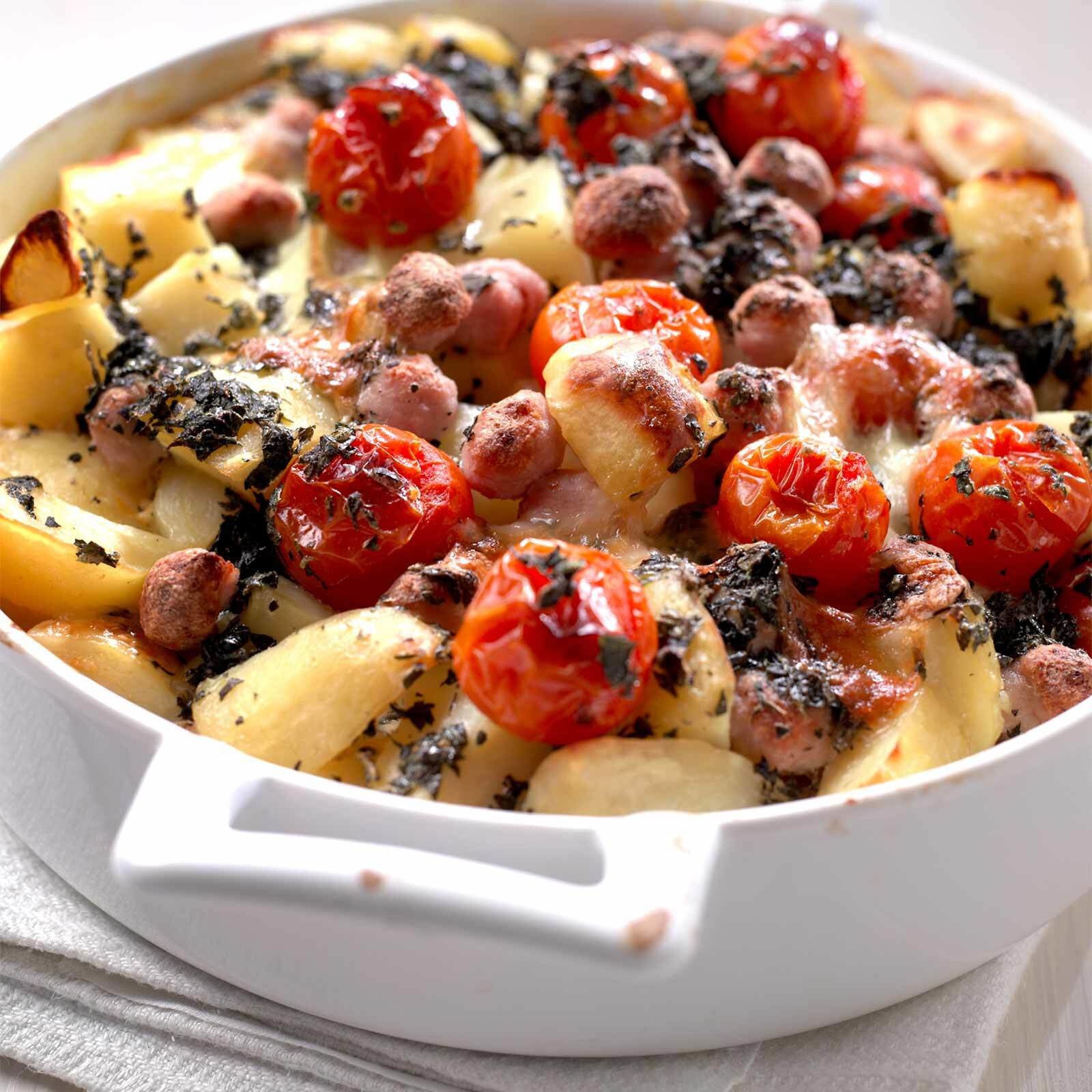 Kugelrunder Gratin