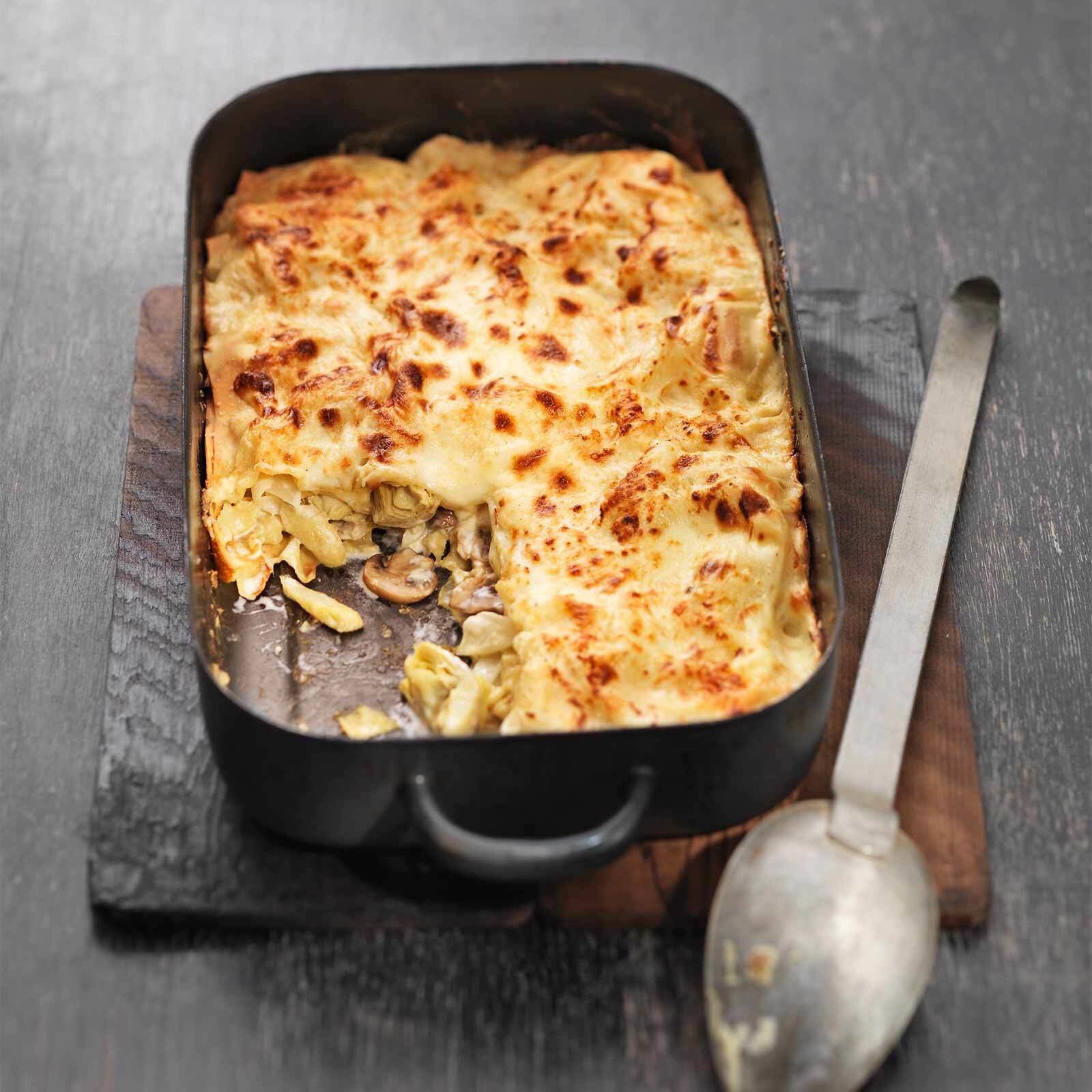 Glutenfreie Schwarzwurzel-Pilz-Lasagne