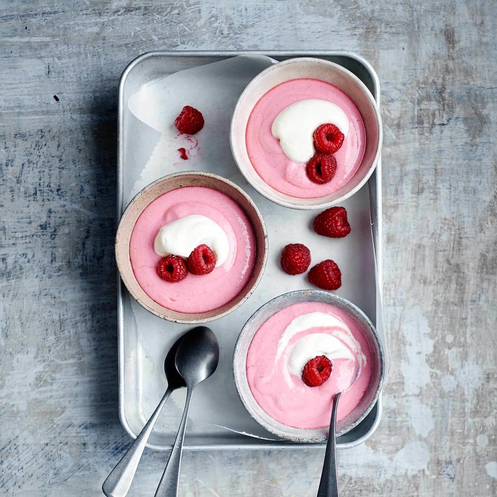 Crème aux framboises