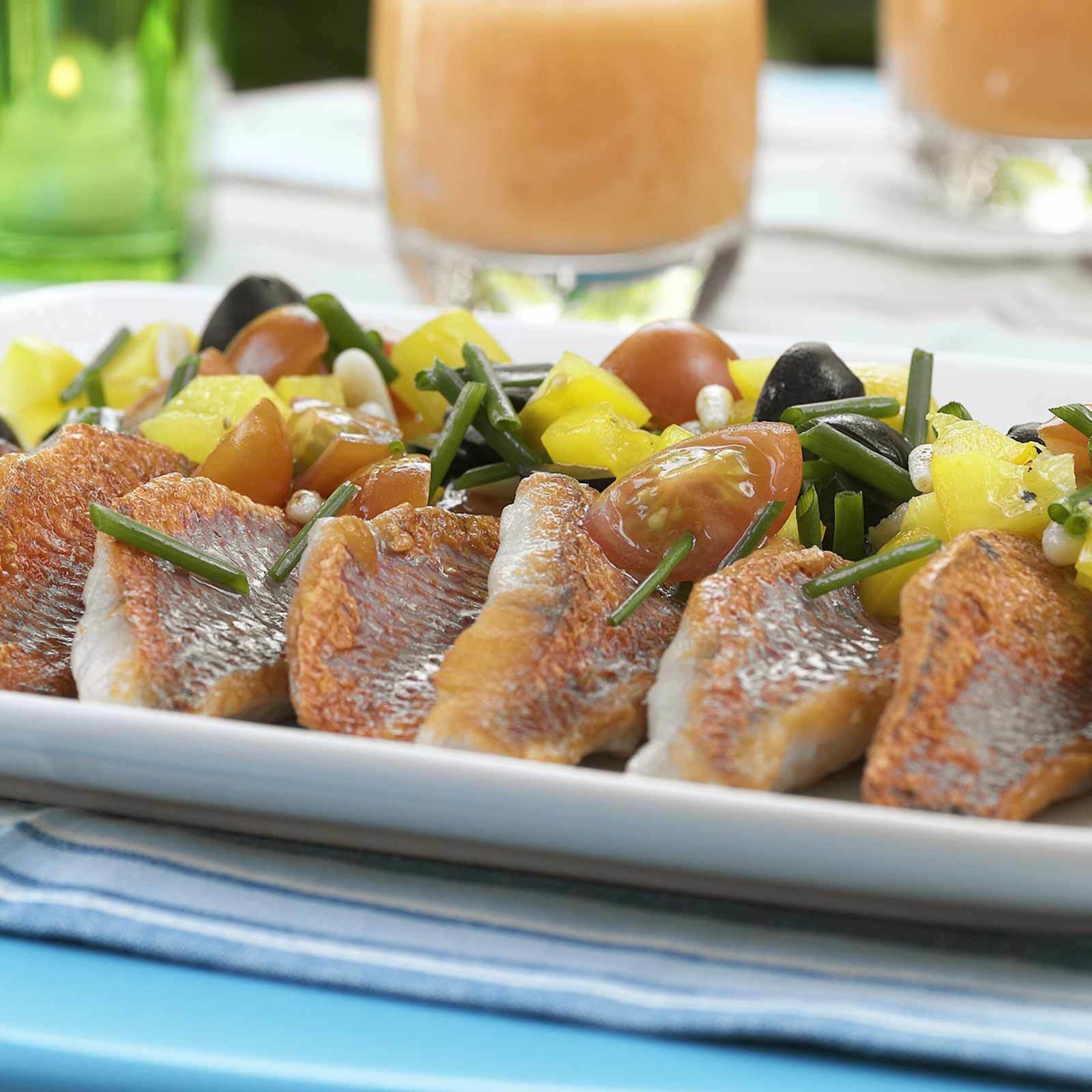 Marinierte Rotbarbenfilets