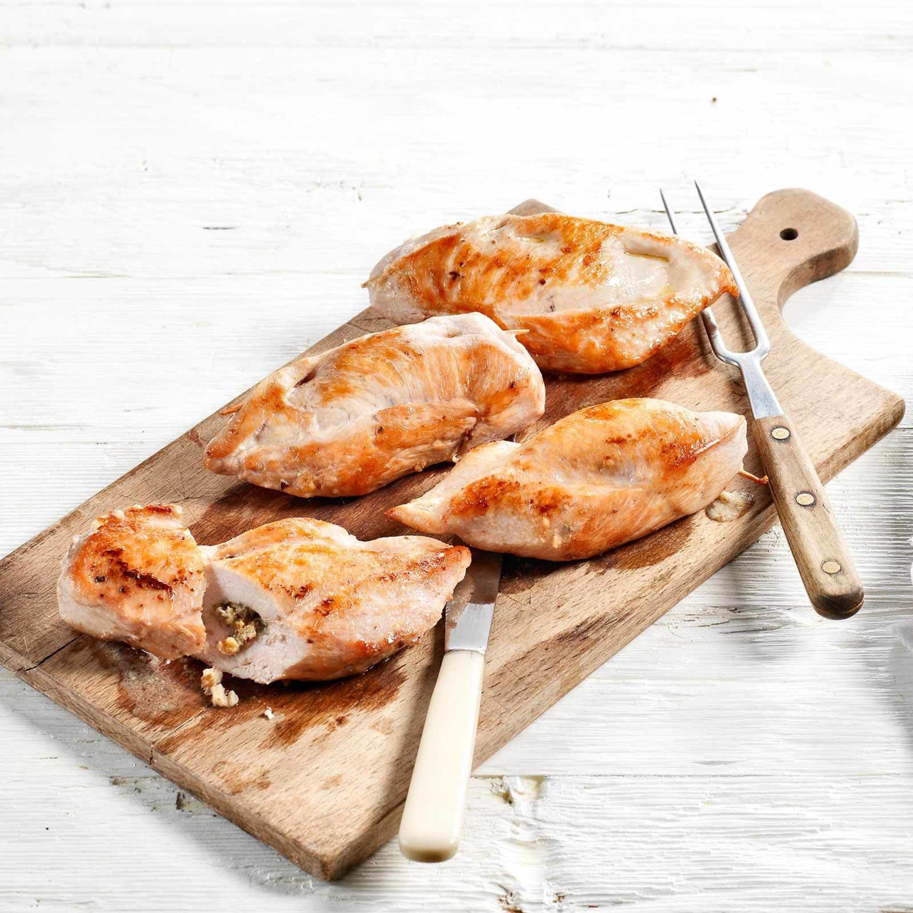 Gefüllte Pouletbrüstli mit Blauschimmelkäse