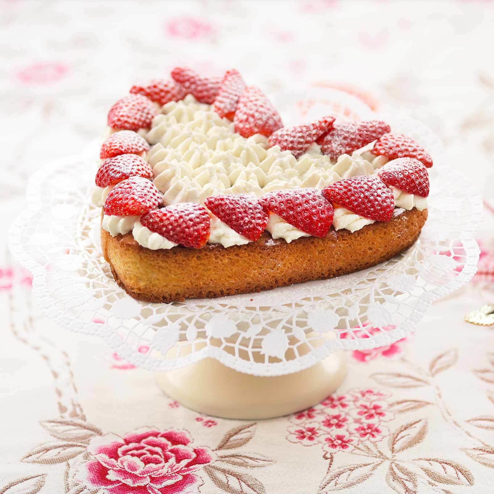 Erdbeer-Herztorte
