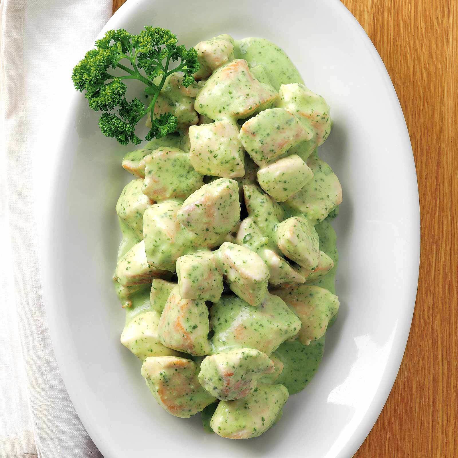 Fricassée de poulet vert