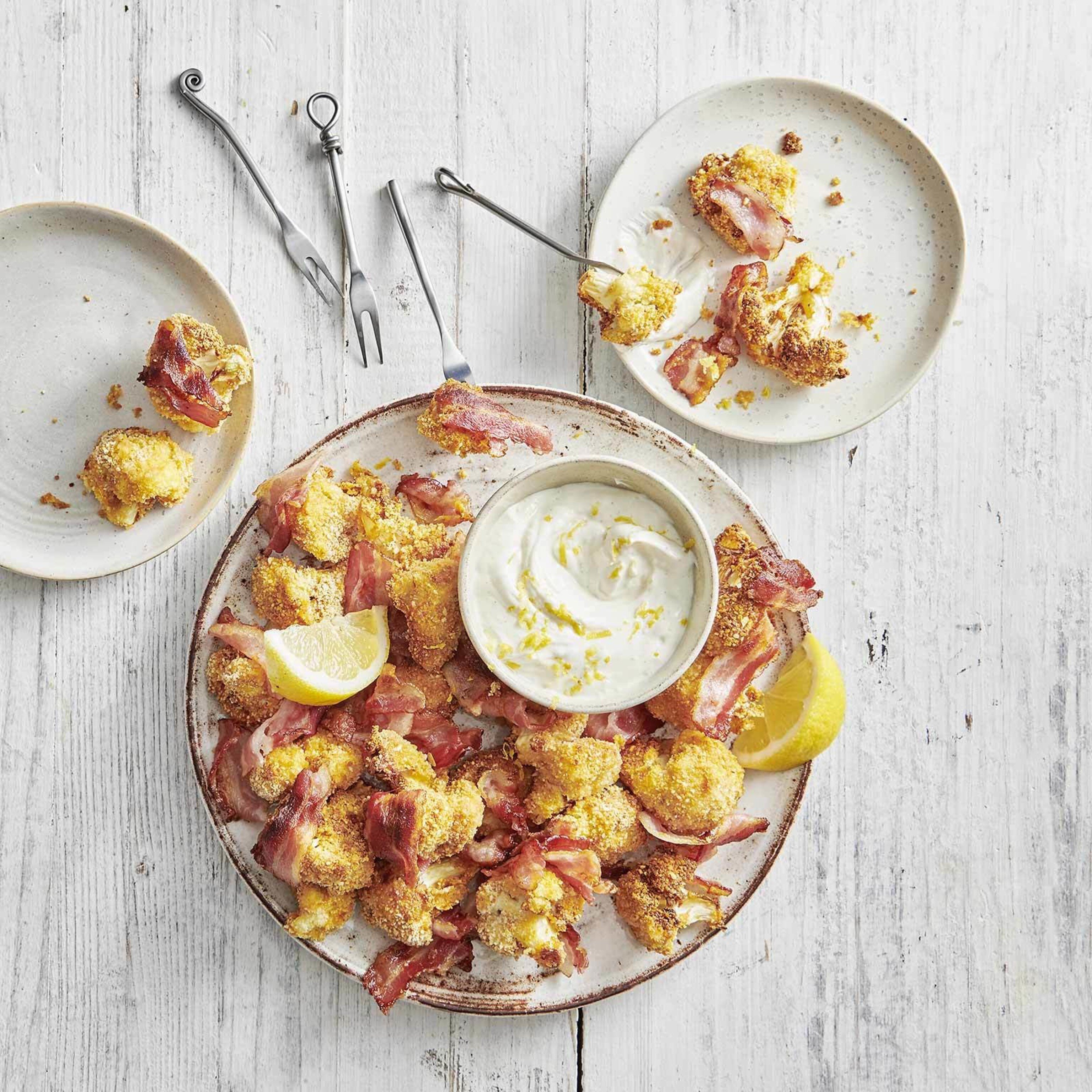 Airfryer Knusper-Blumenkohl mit Speck