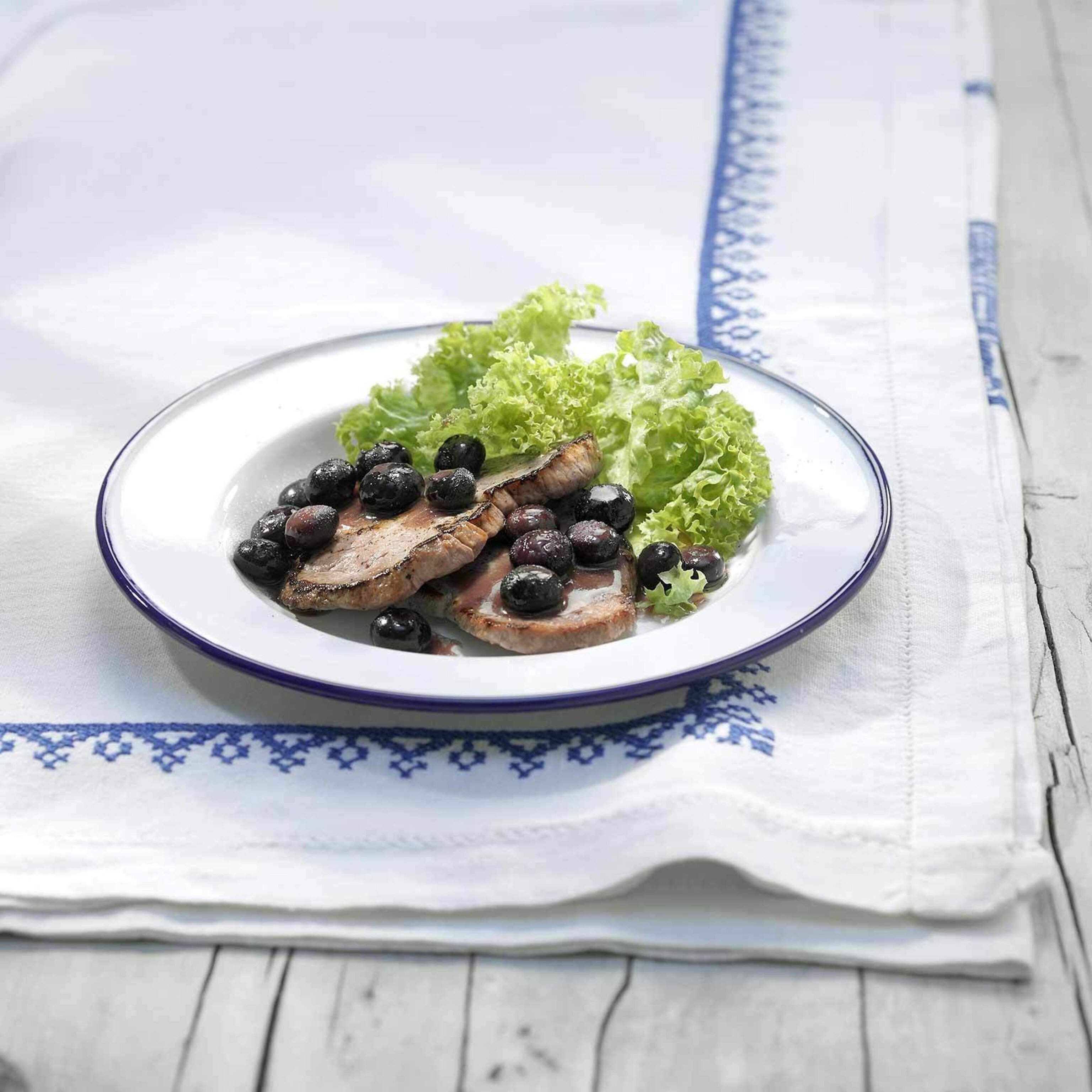Kalbsplätzli mit Blaubeeren