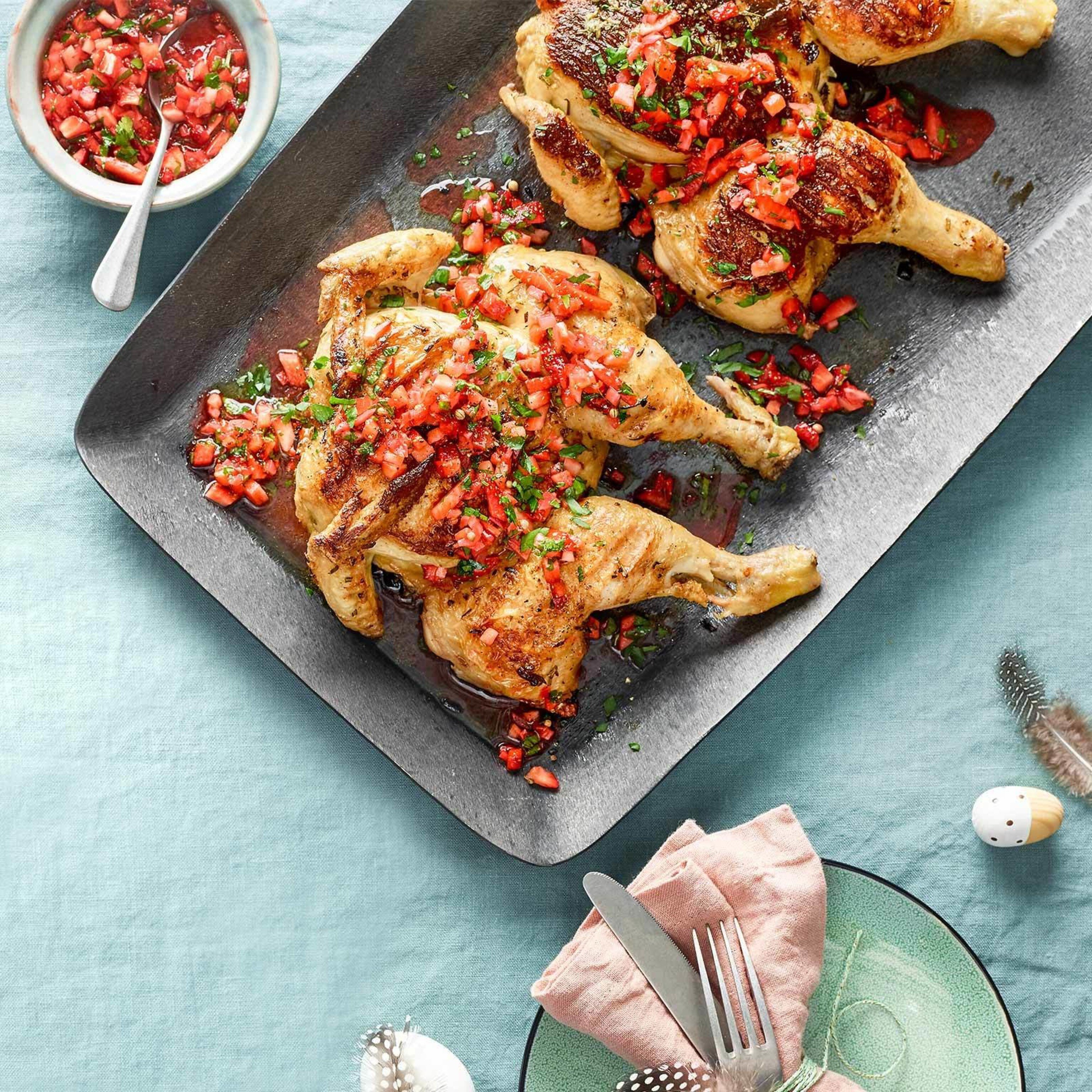 Grillierte Poulets mit Salsa