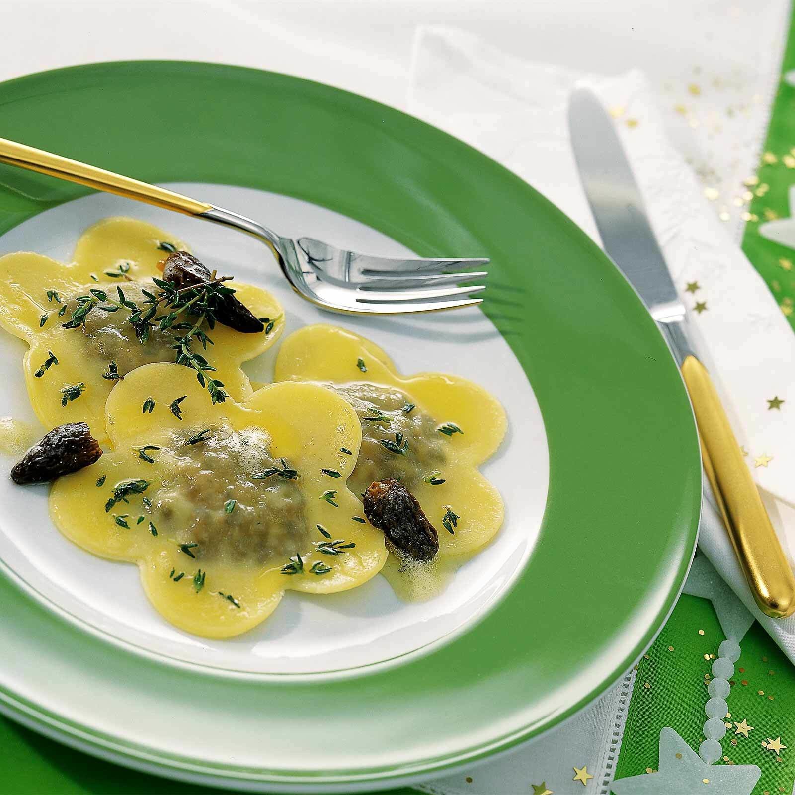 Ravioli mit Morchelfüllung