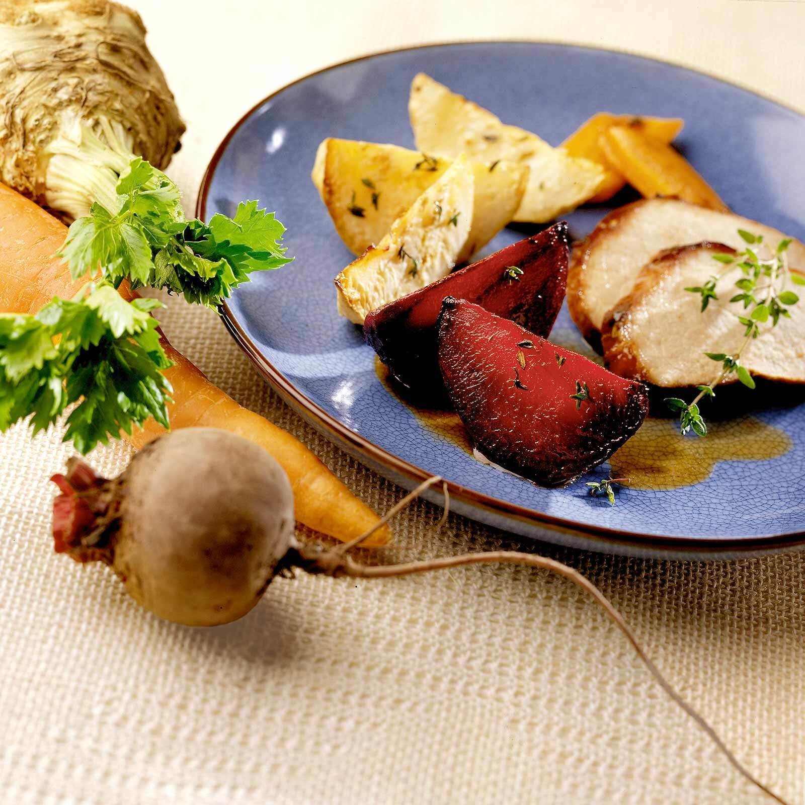 Rôti de porc aux légumes