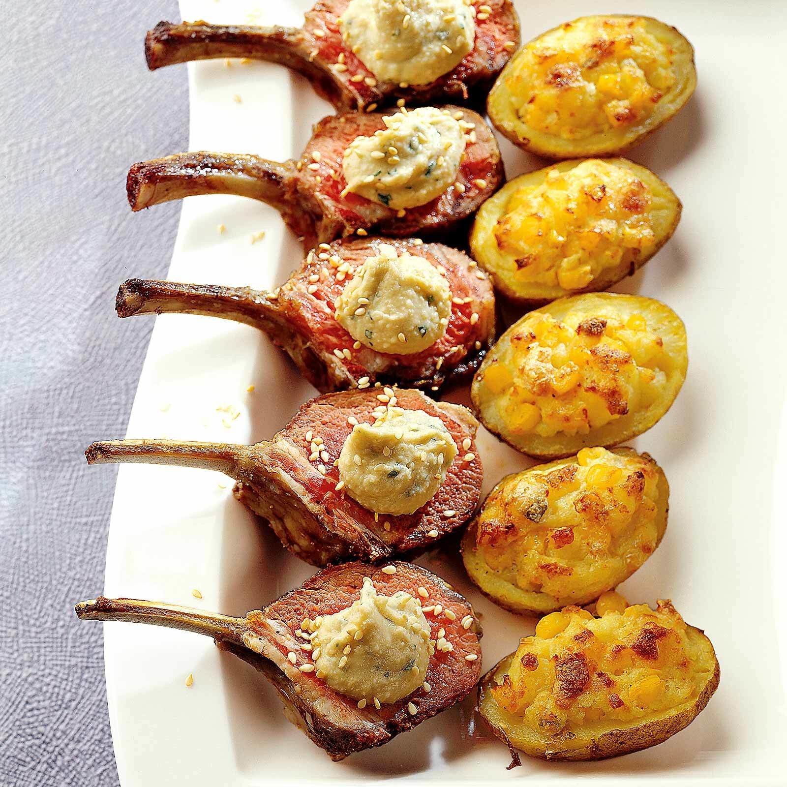 Lammracks mit Hummus