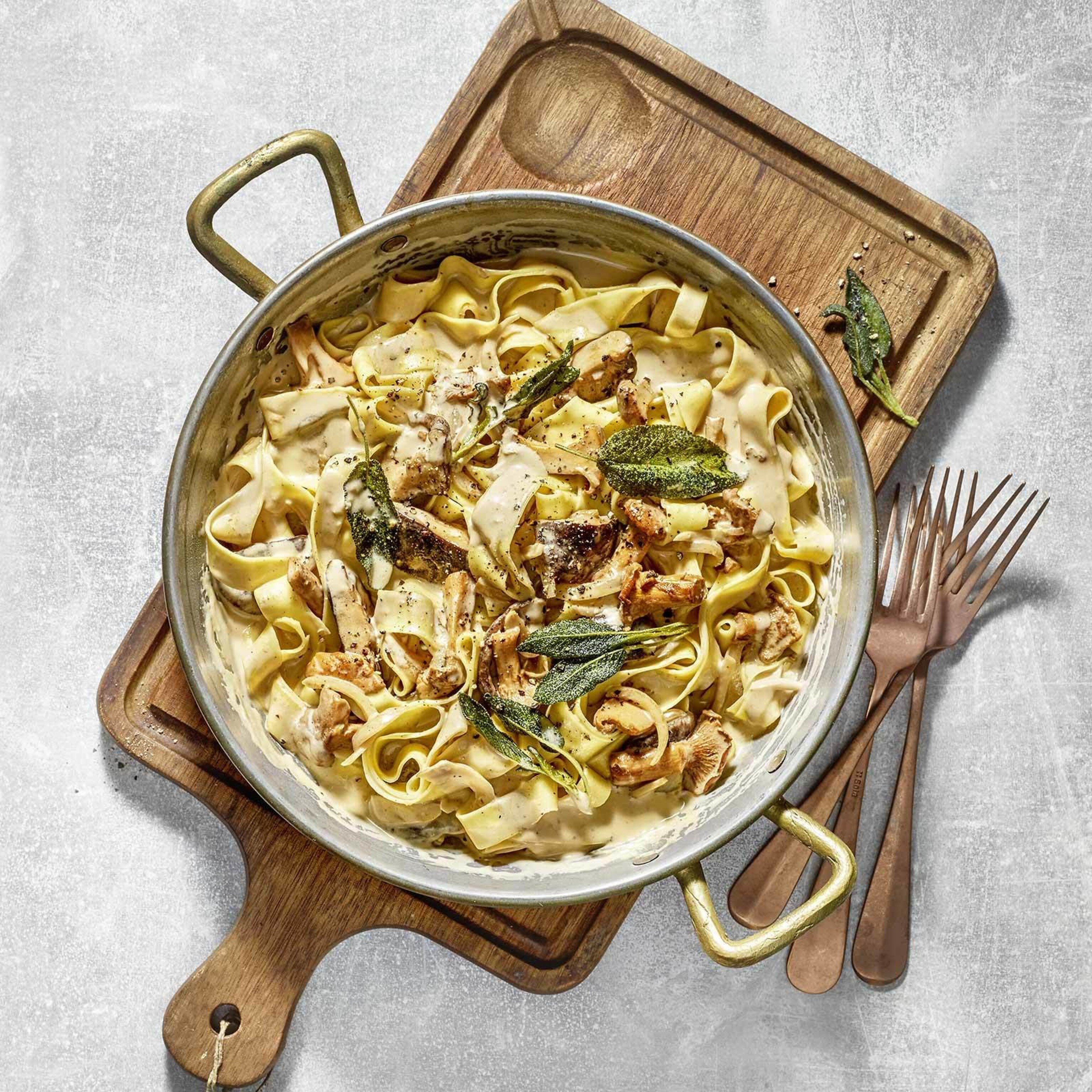 Pilz-Nudel-Pfanne