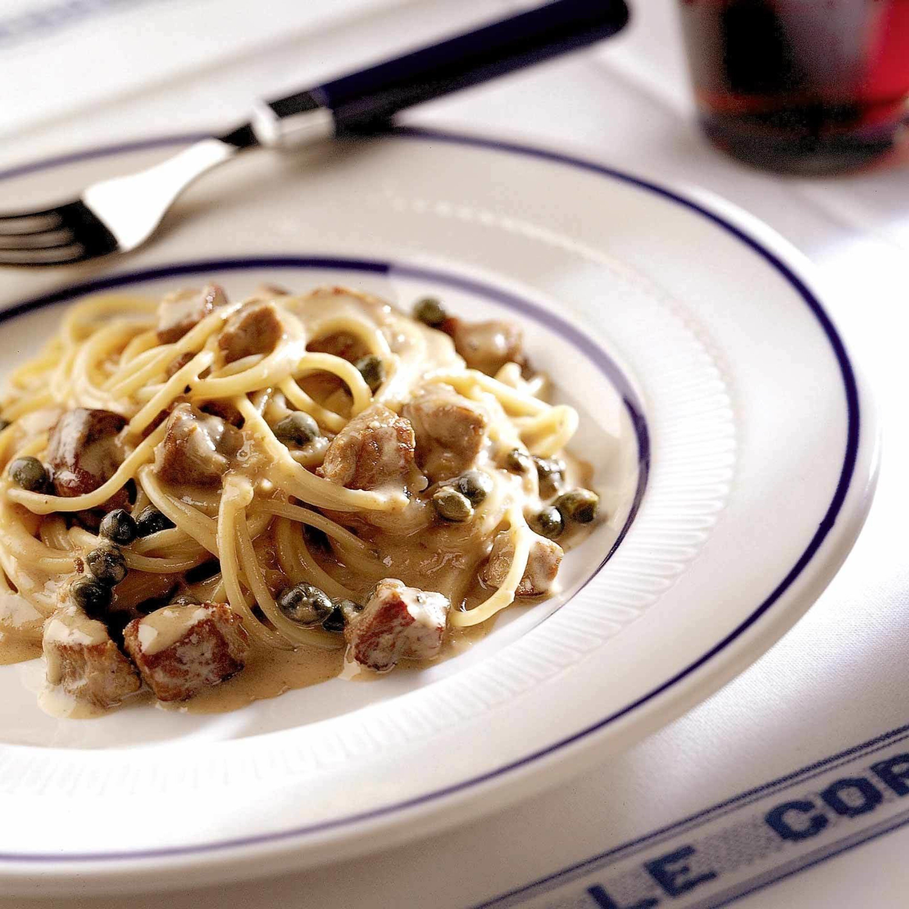 Spaghettis au ragoût de porc