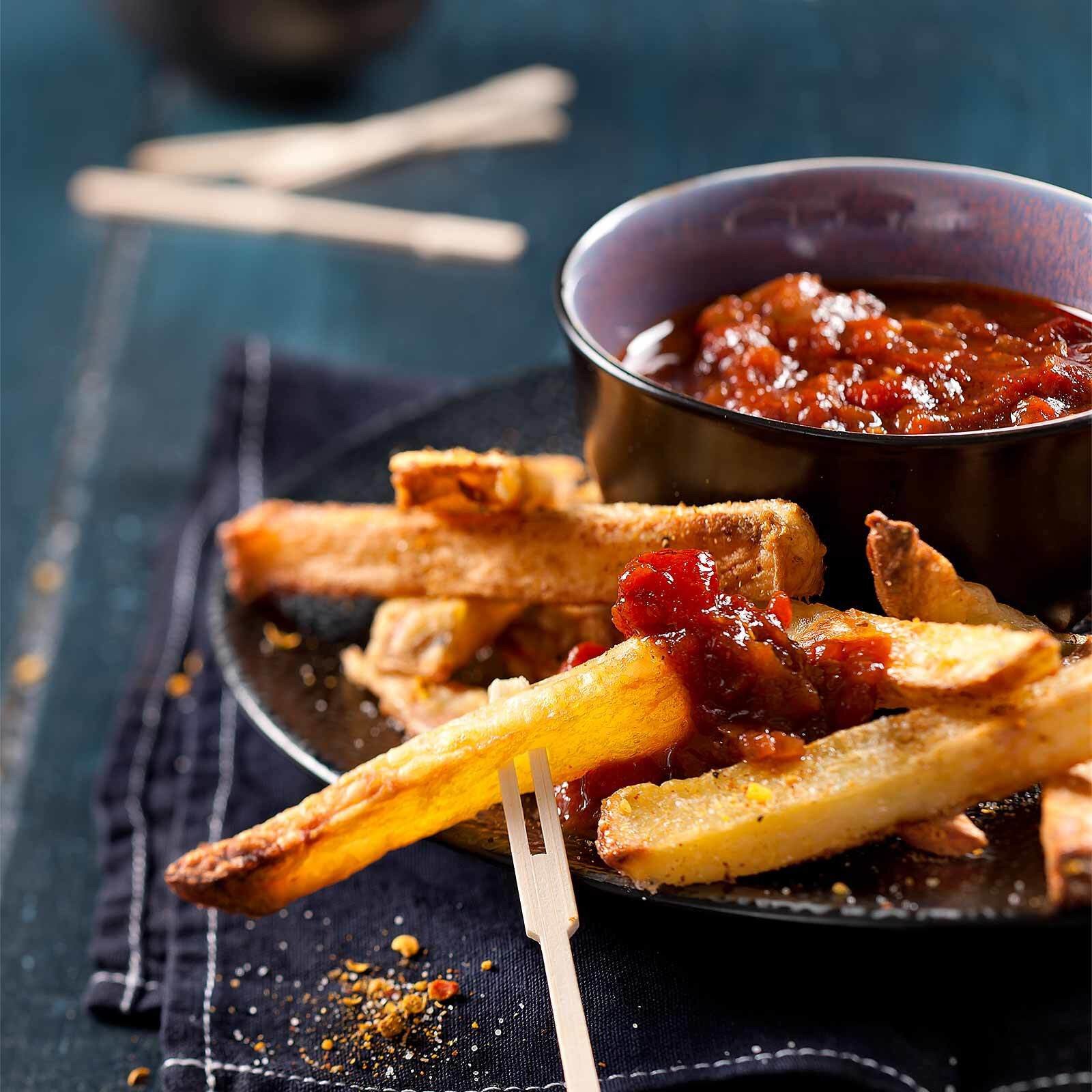 Ofen-Frites mit Tomaten-Chutney