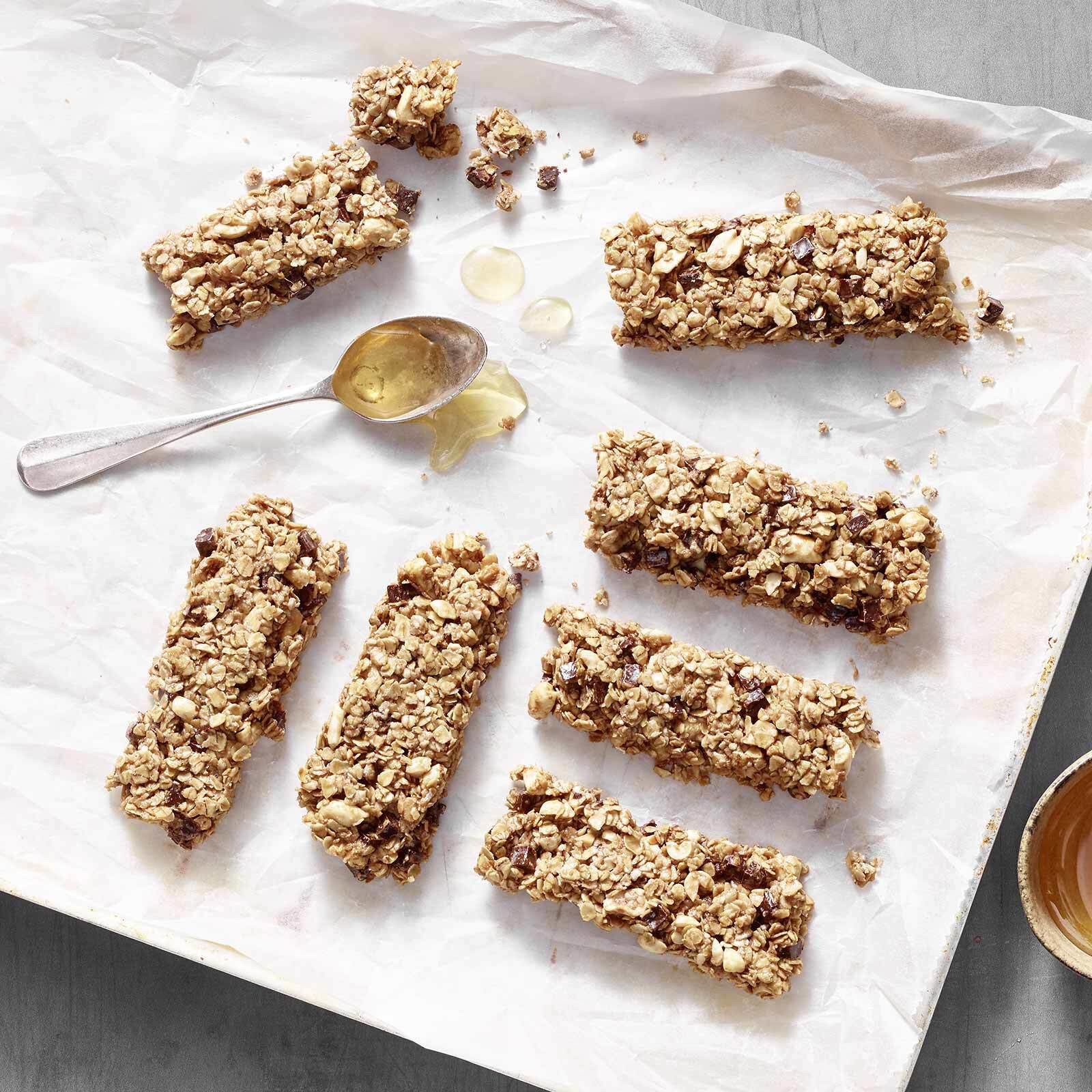Proteinriegel mit Schokolade