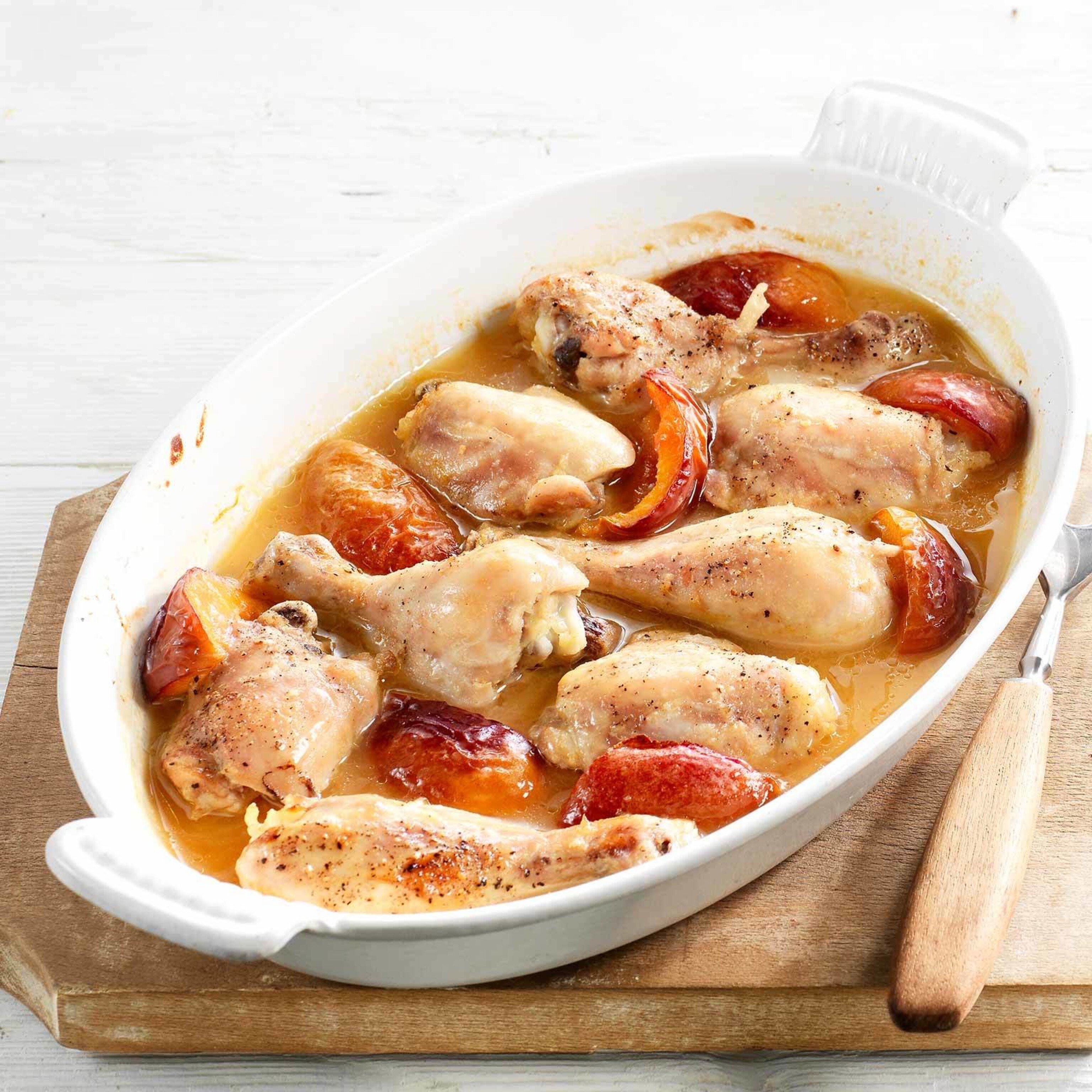 Poulet an Pfirsichsauce