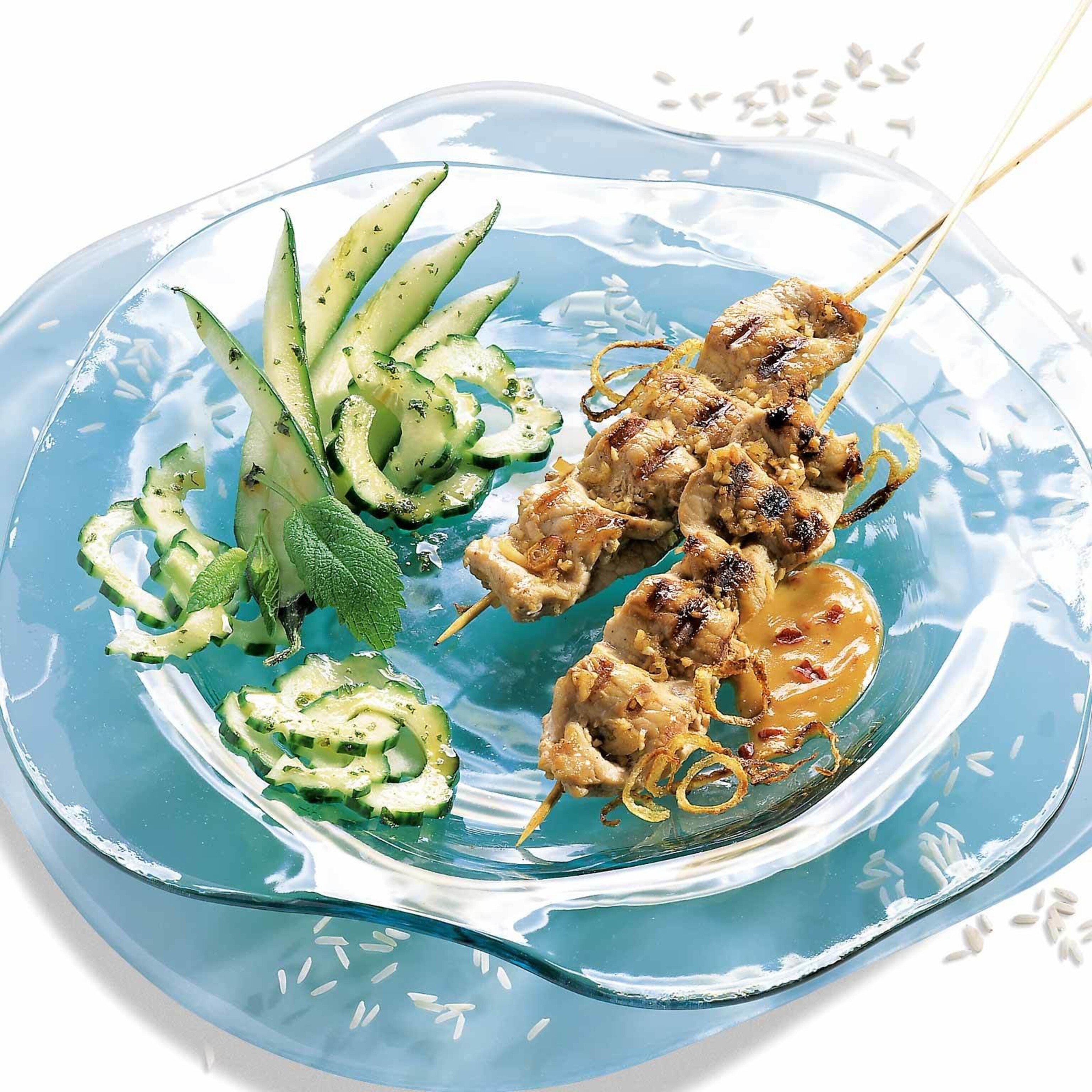 Satay mit Erdnuss-Sauce