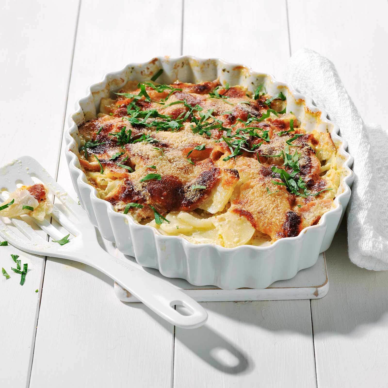 Petersilienwurzel-Quitten-Gratin