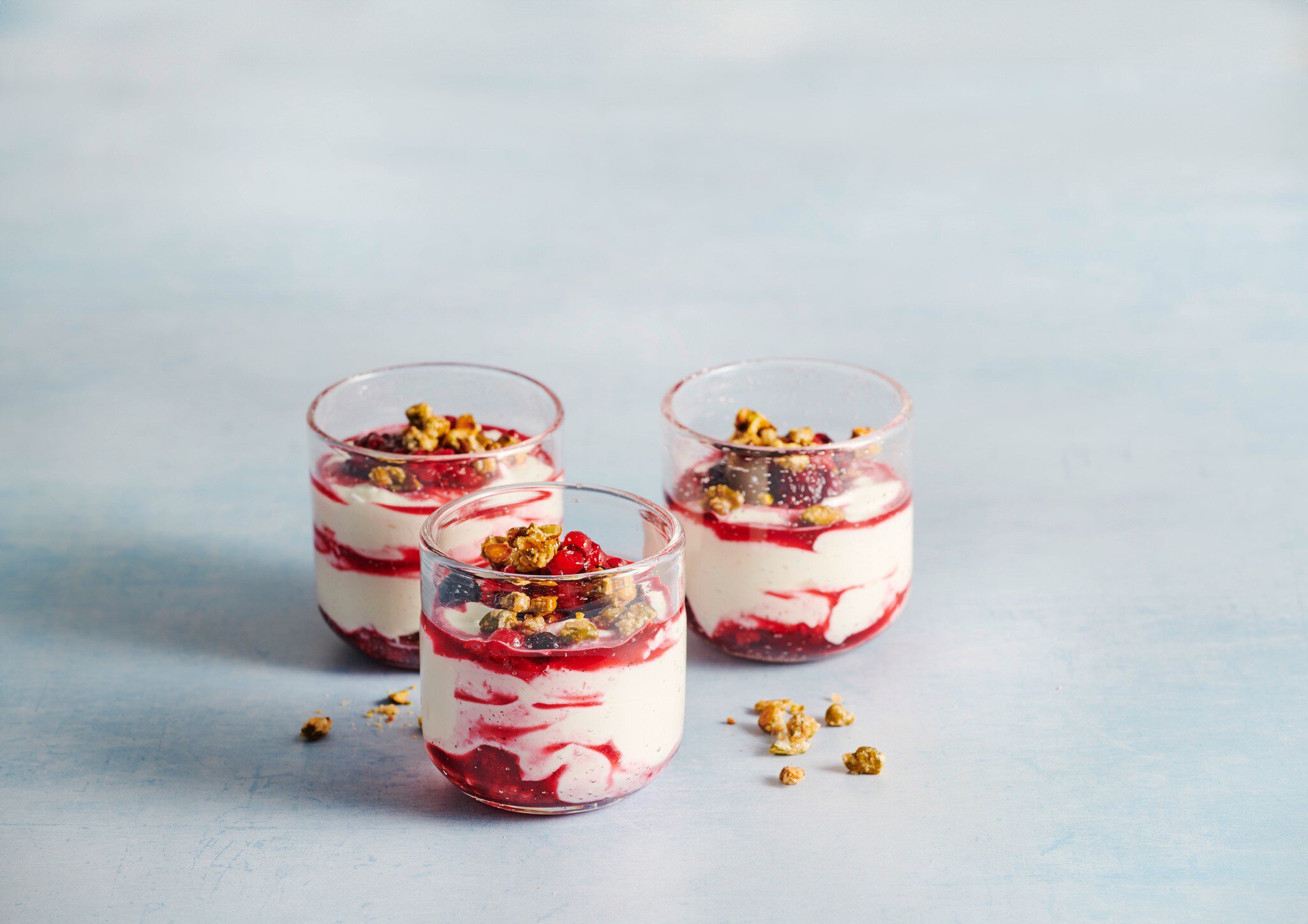 Crème au séré miel-baies