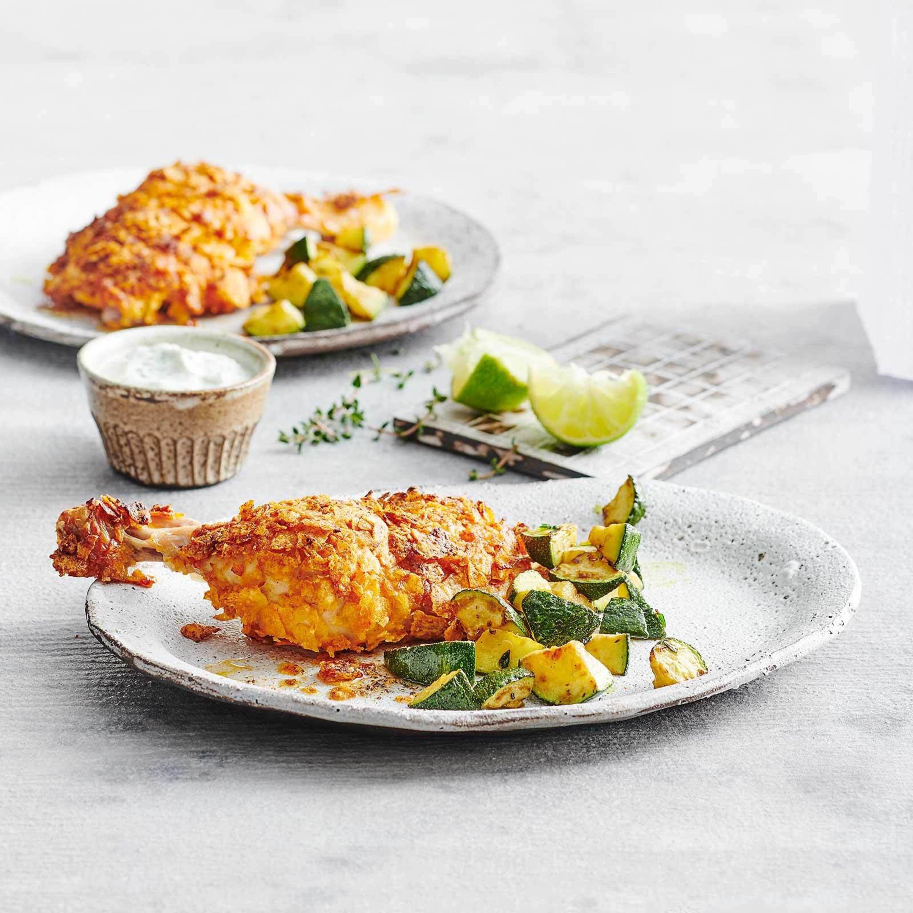 Cuisses de poulet panées