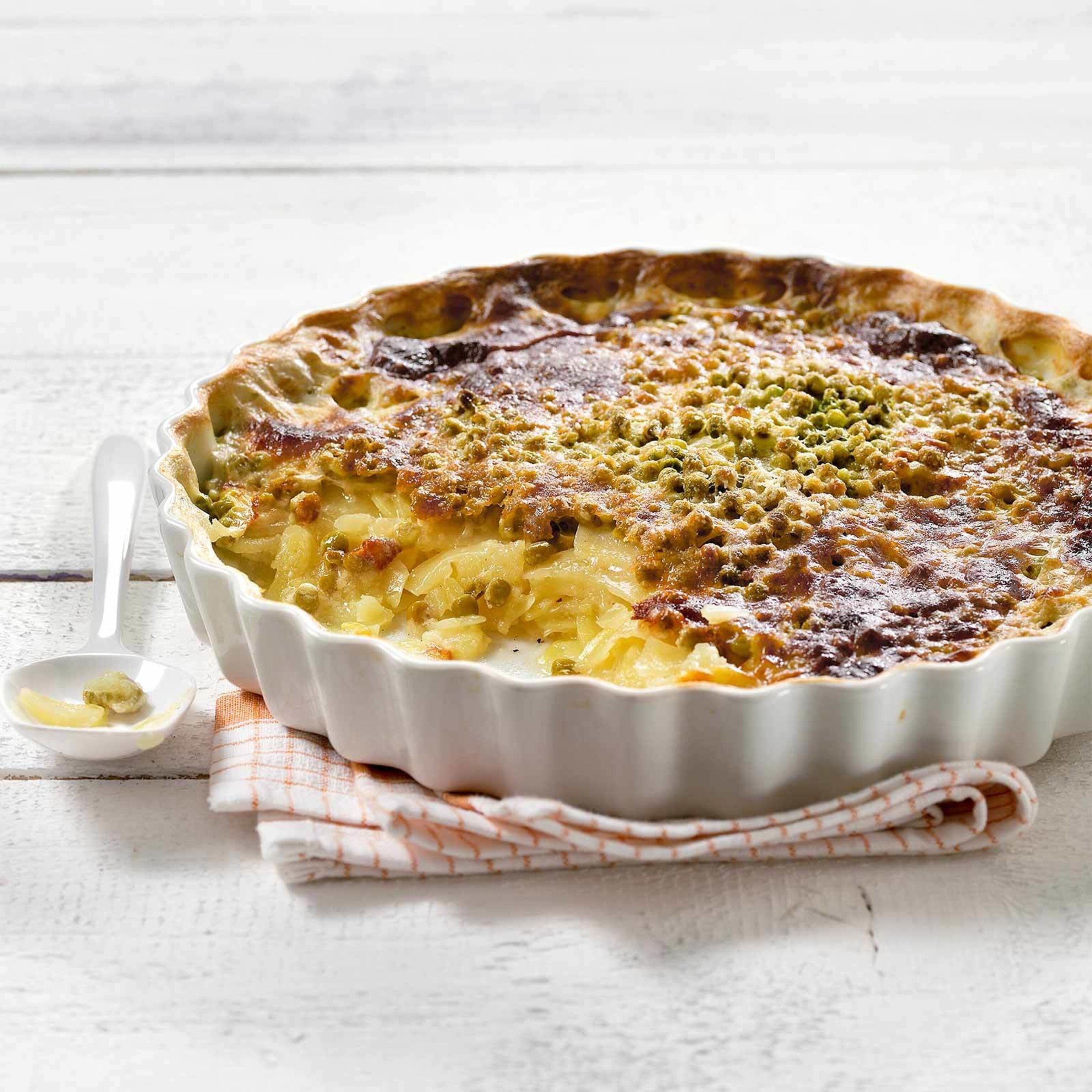 Kartoffelgratin mit Erbsli
