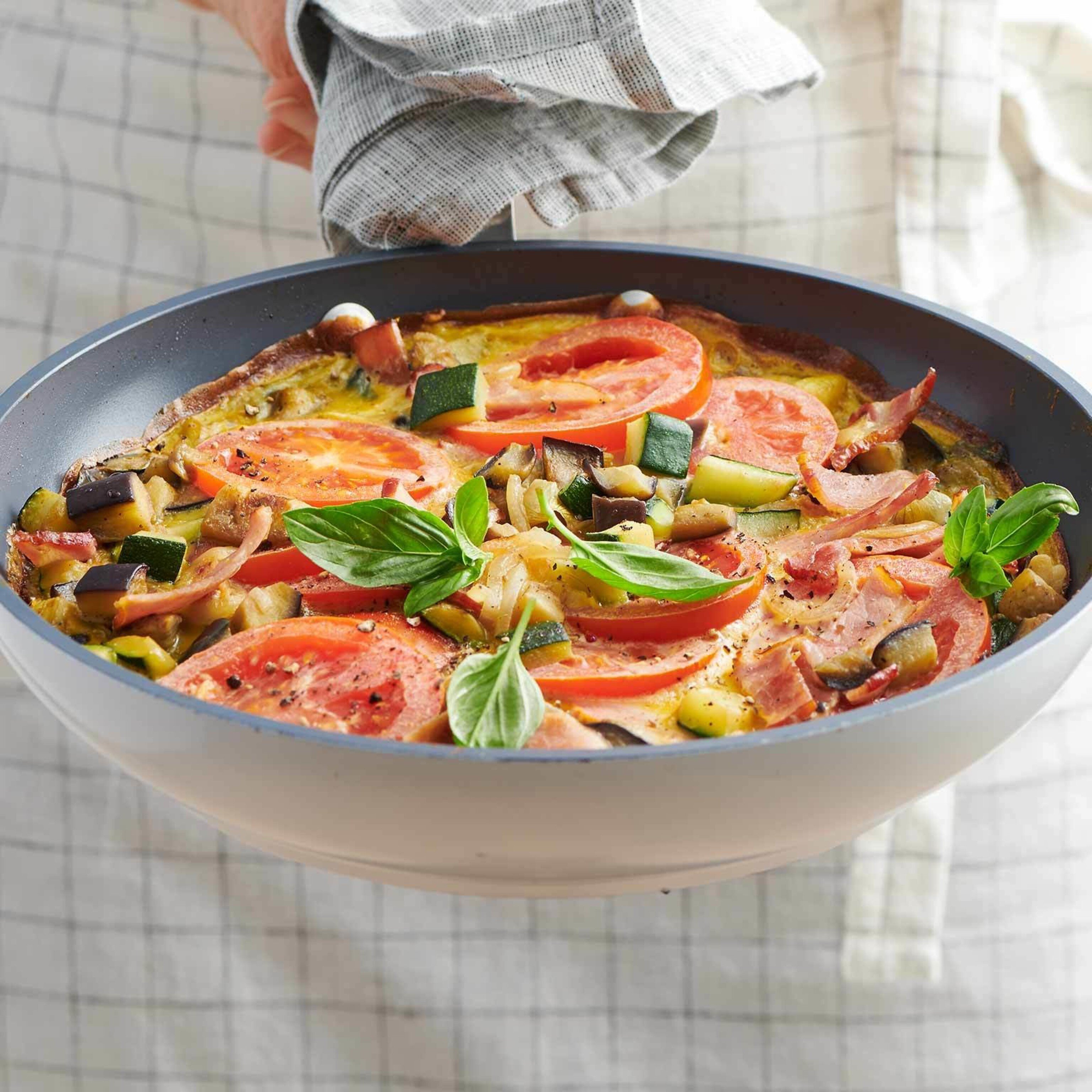 Gemüse-Frittata mit Bacon