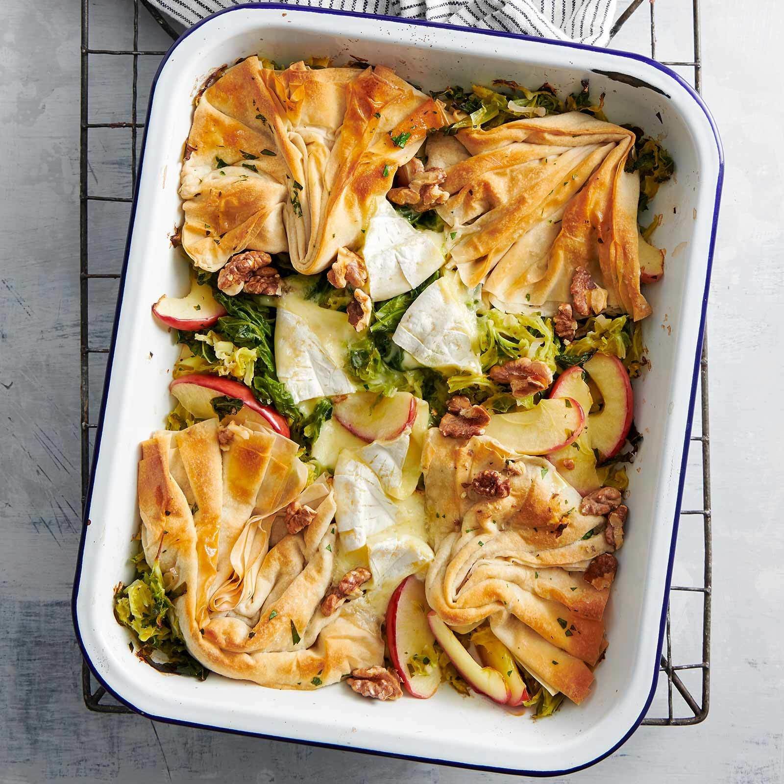 Gratin de chou frisé en éventail