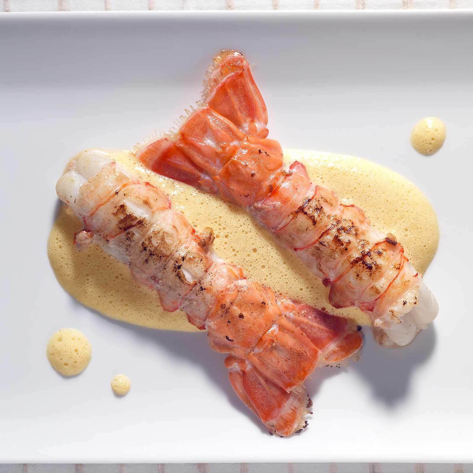 Scampi auf Süssholz-Sabayon