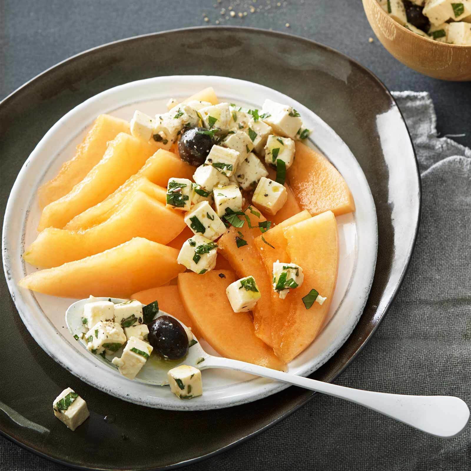 Melonen-Carpaccio mit Feta