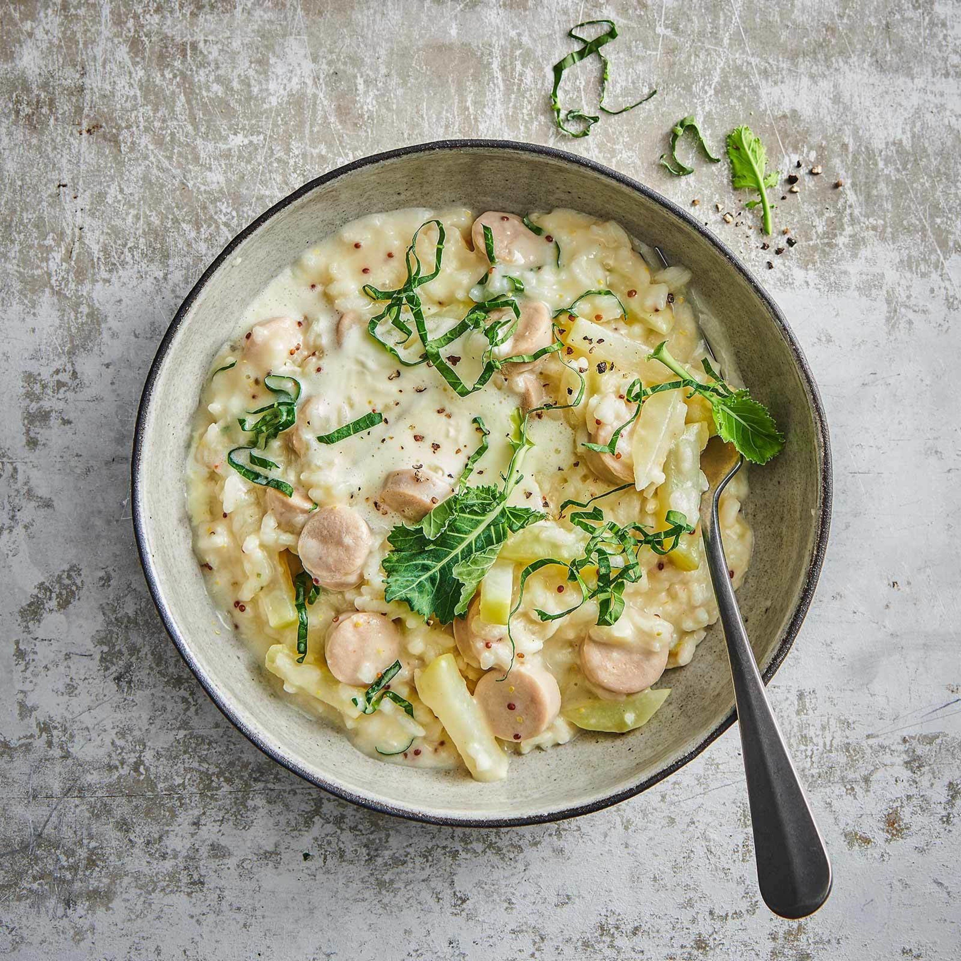 Senf-Risotto mit Cipollata