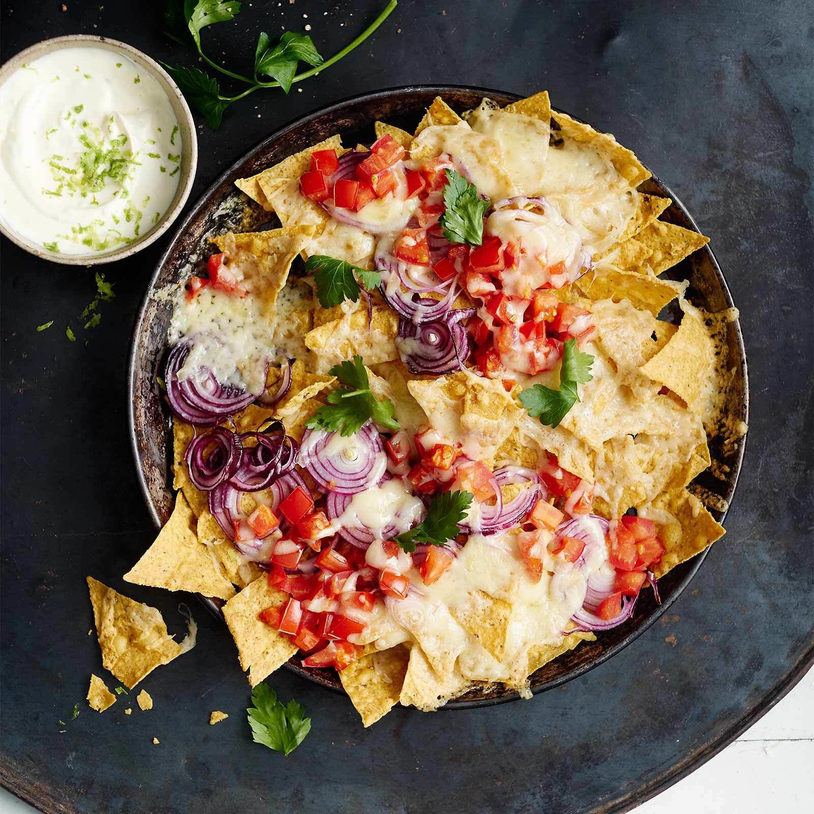 Nachos avec dip au citron vert