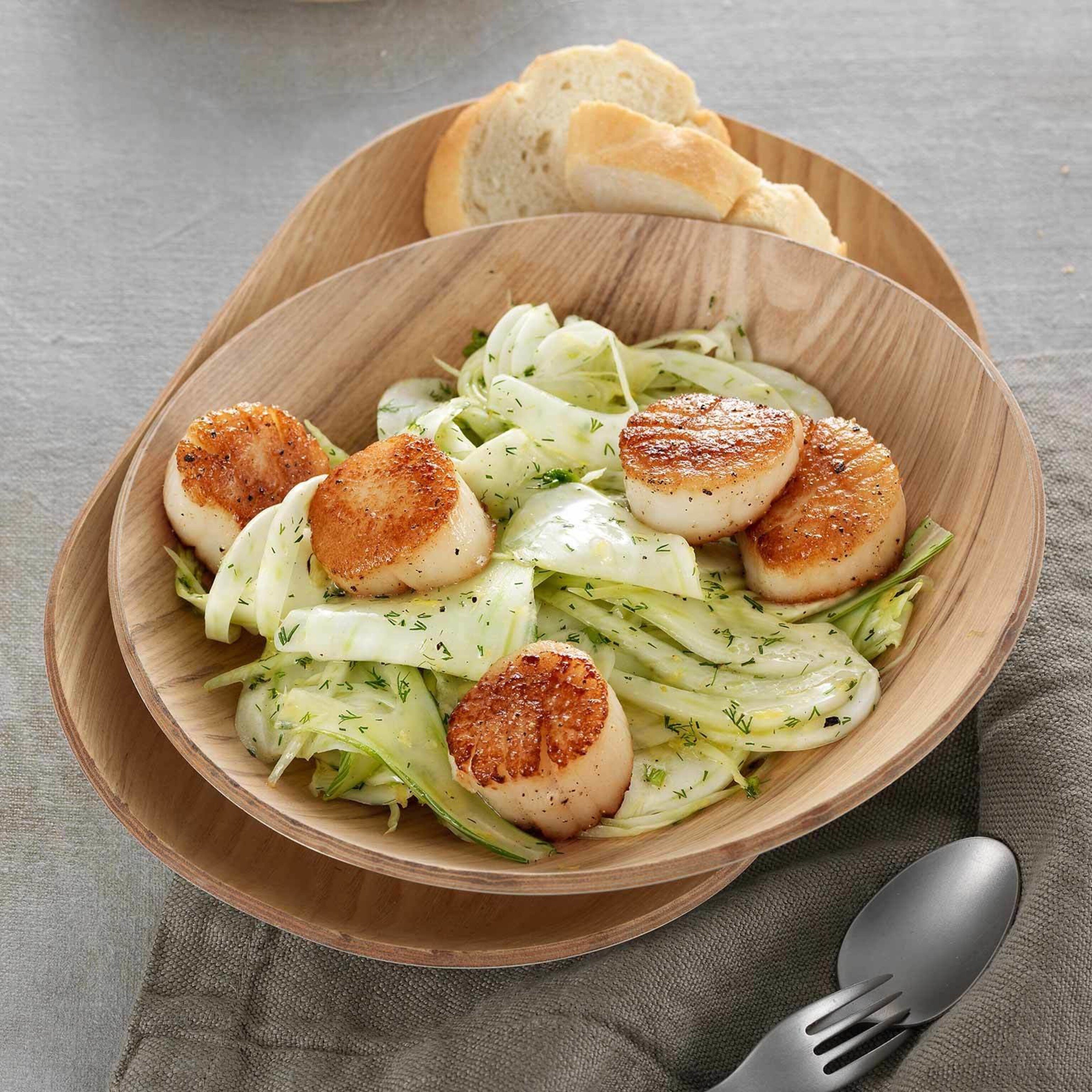Salade de fenouil et saint-jacques