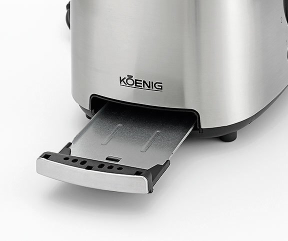 H.KOENIG TOS9 Toaster – 2 Extrabreite Schlitze, 7 Bräunungsstufen, Edelstahl | 950 Watt