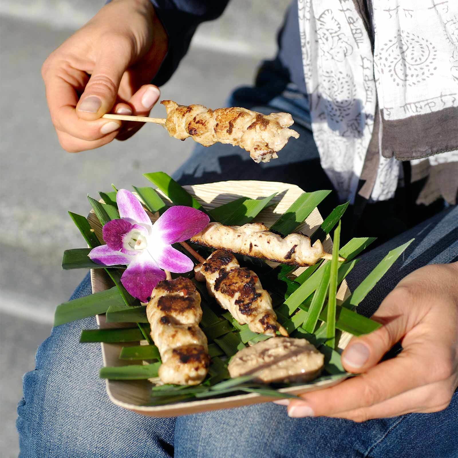 Poulet-Satay mit Erdnusssauce