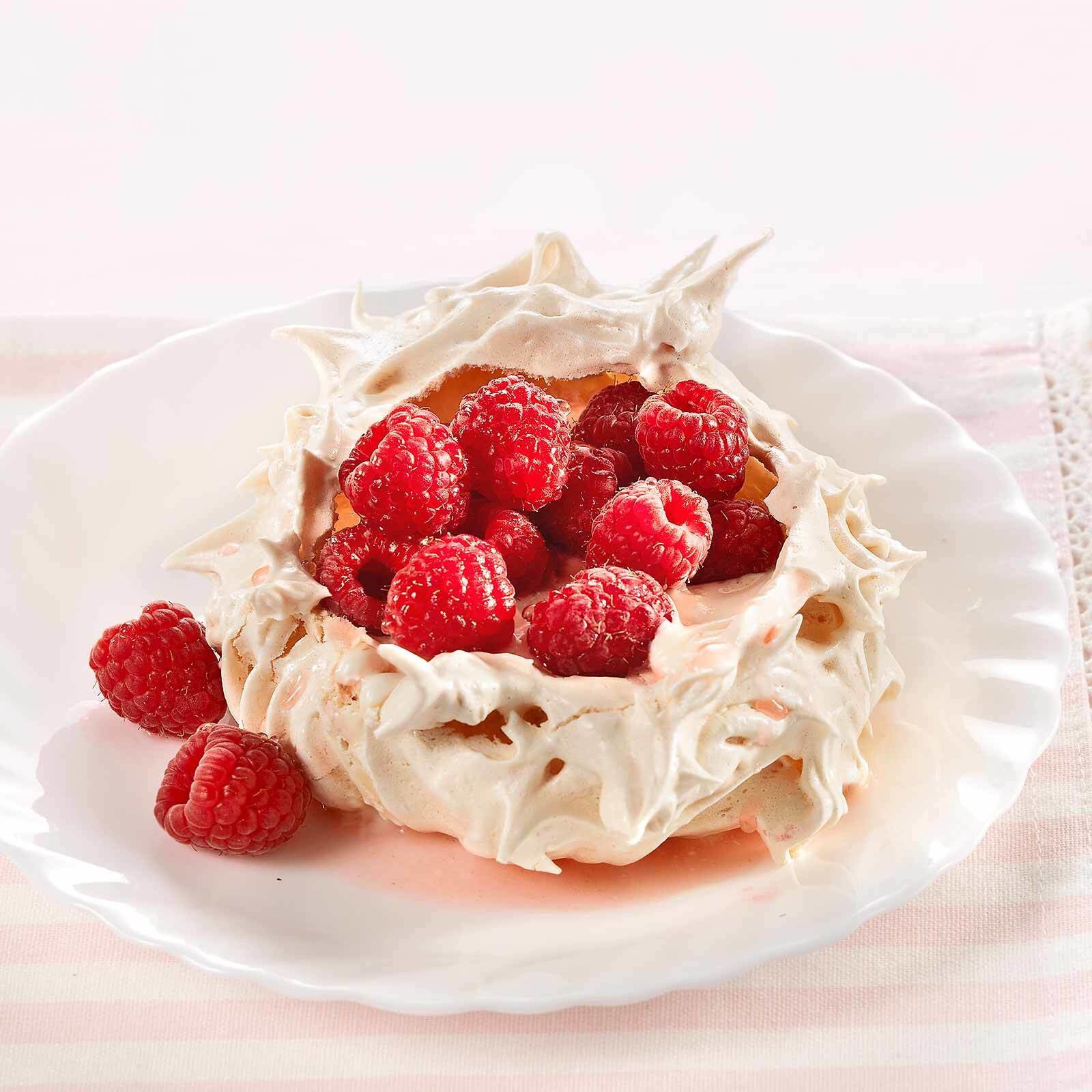 Mini-pavlova aux framboises