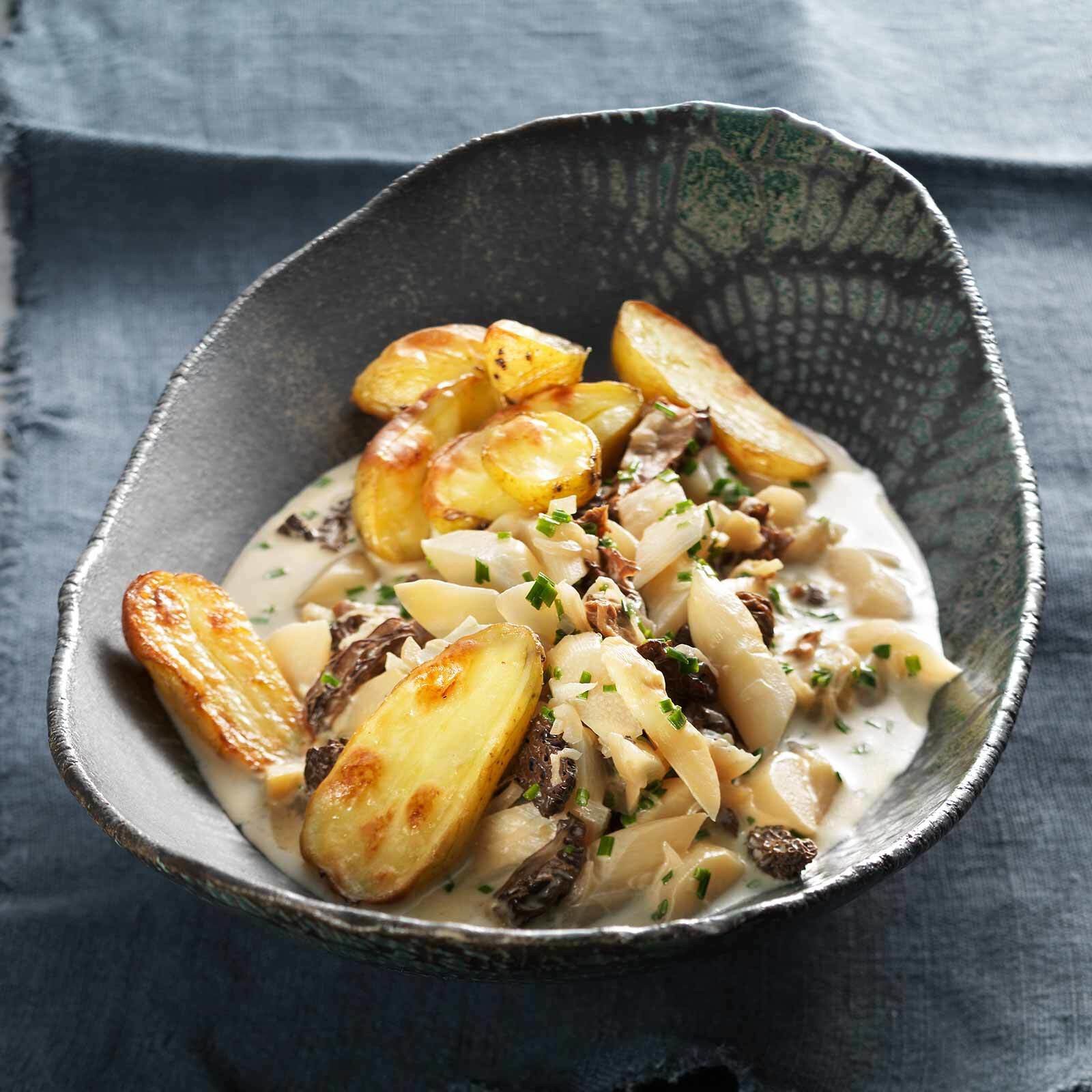 Spargelragout mit Morcheln