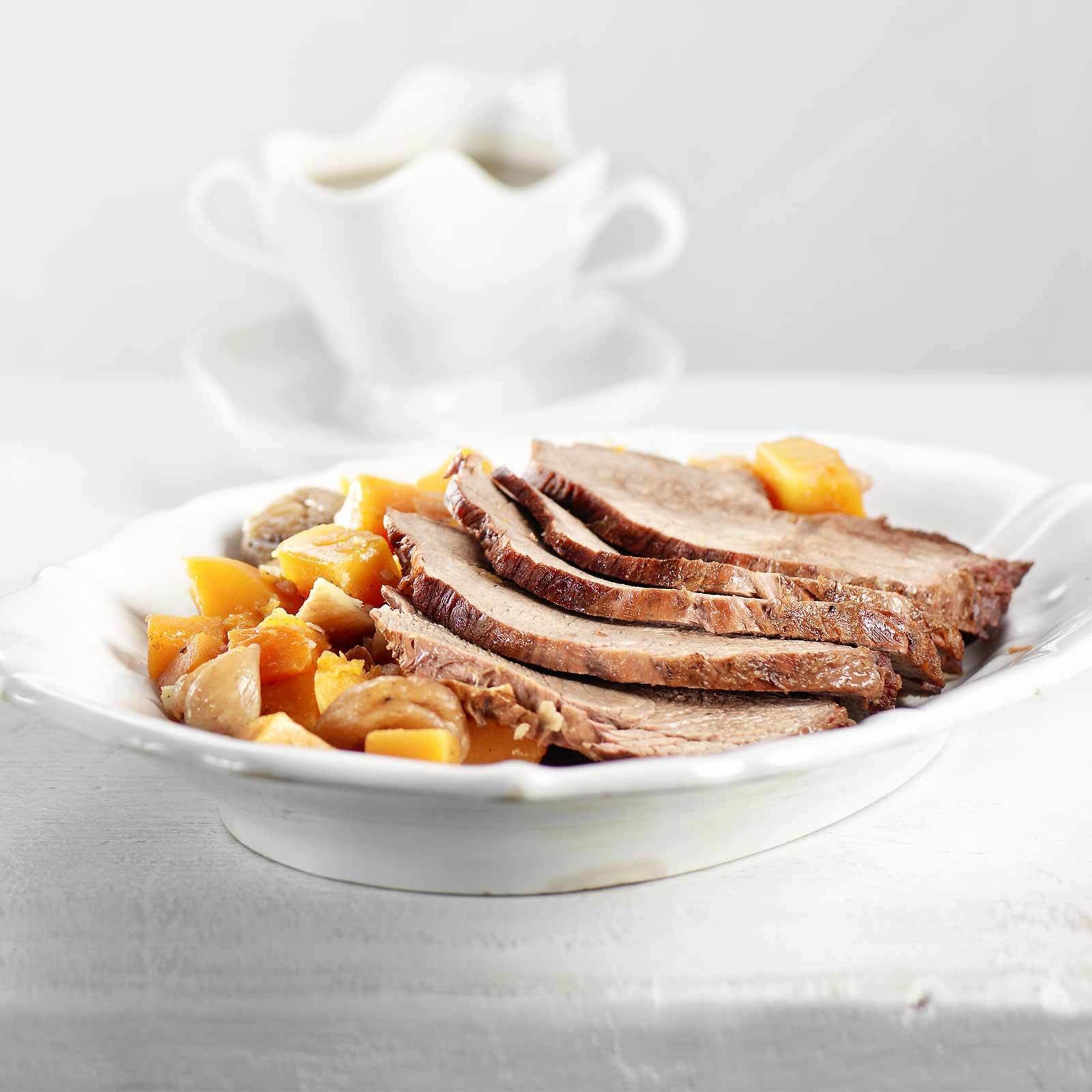Rindsschulterbraten mit Kürbis