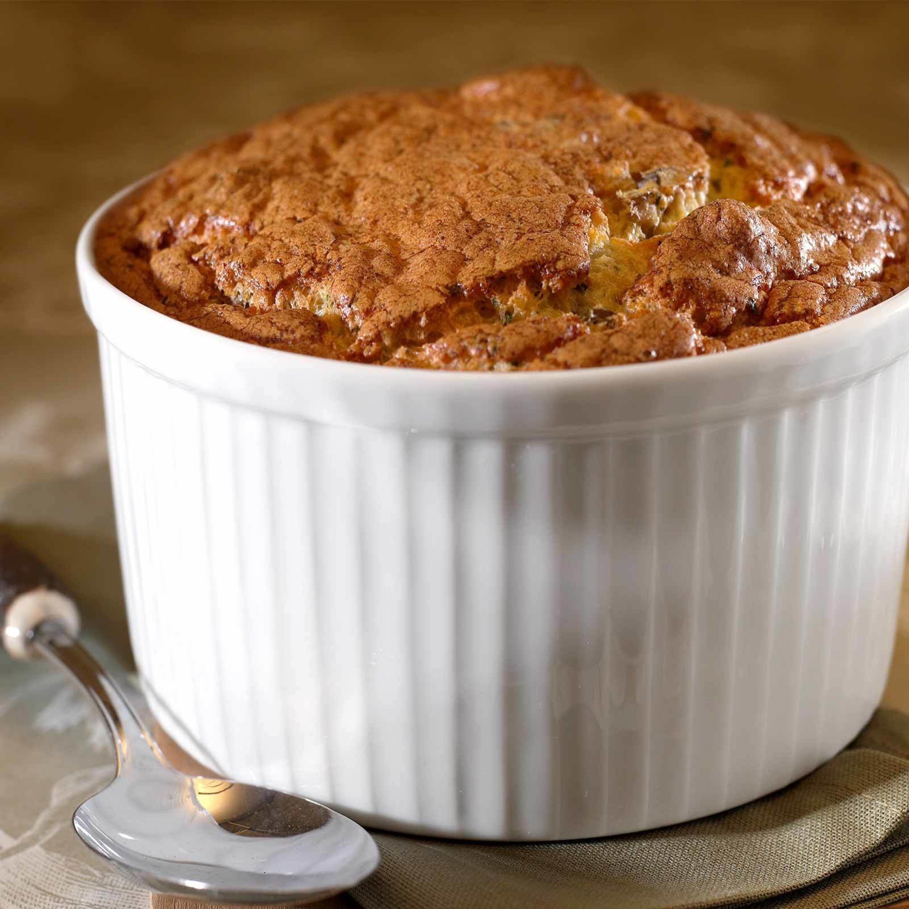 Soufflé polenta-champignons