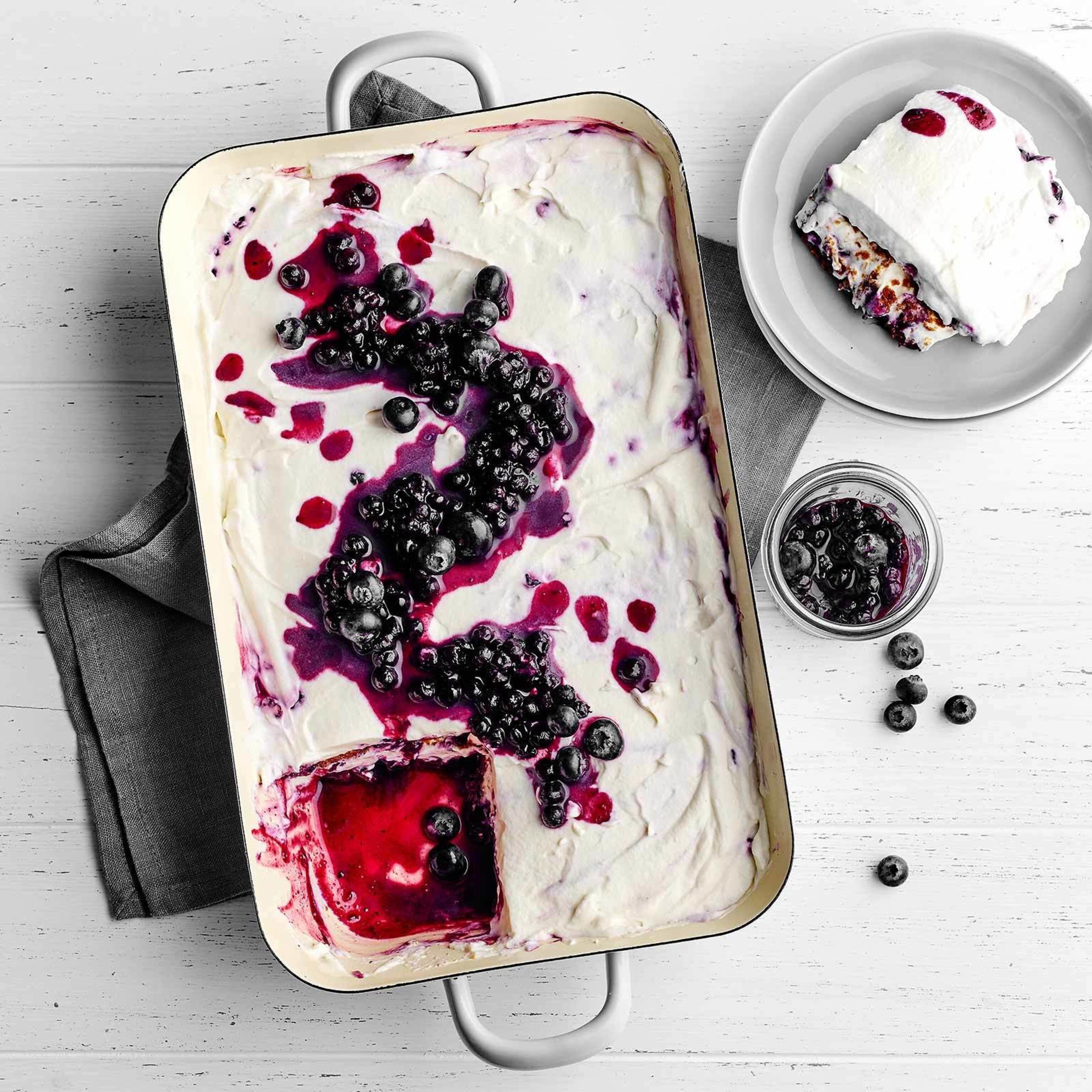 Heidelbeer-Tiramisu mit Caramelguetzli