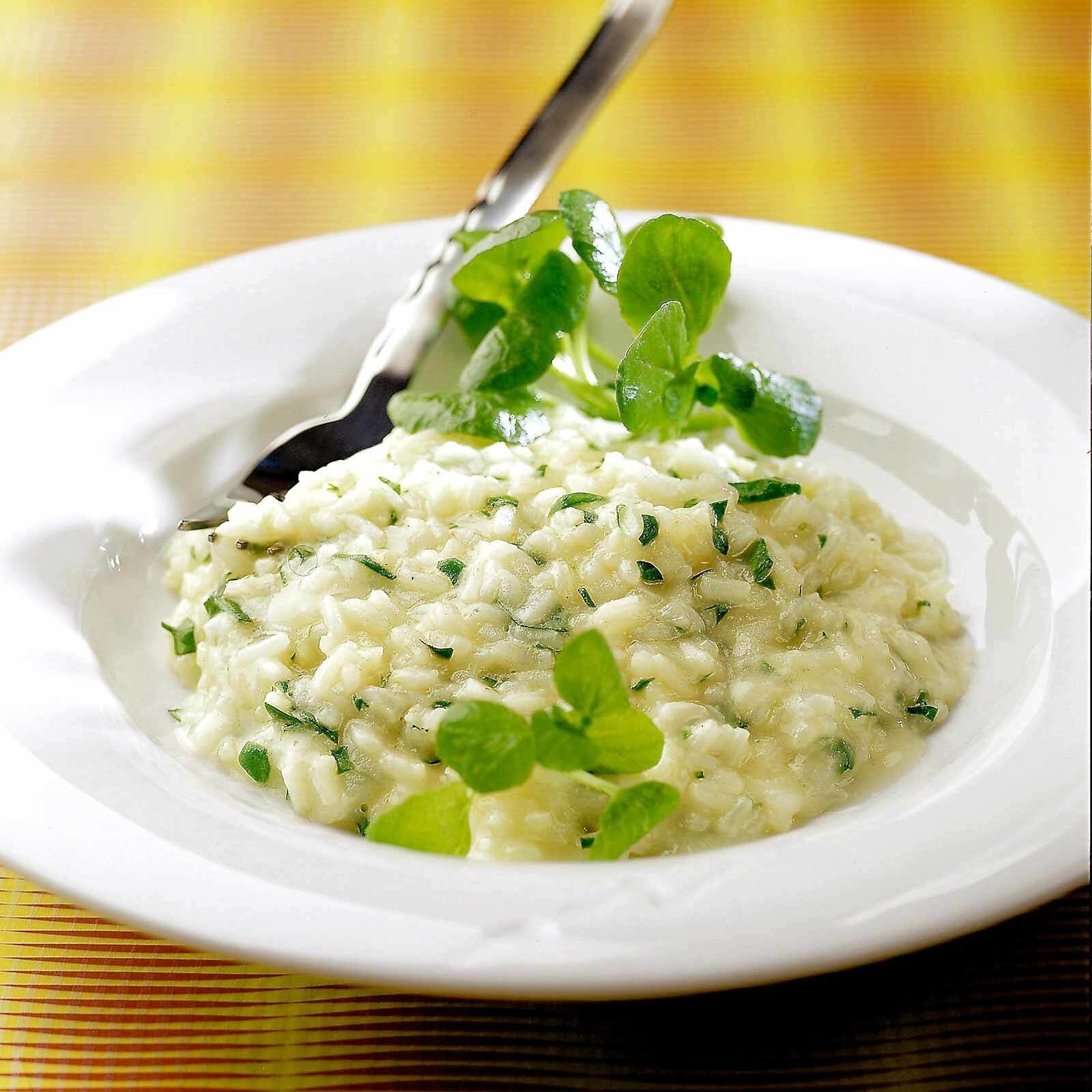 Risotto mit Brunnenkresse