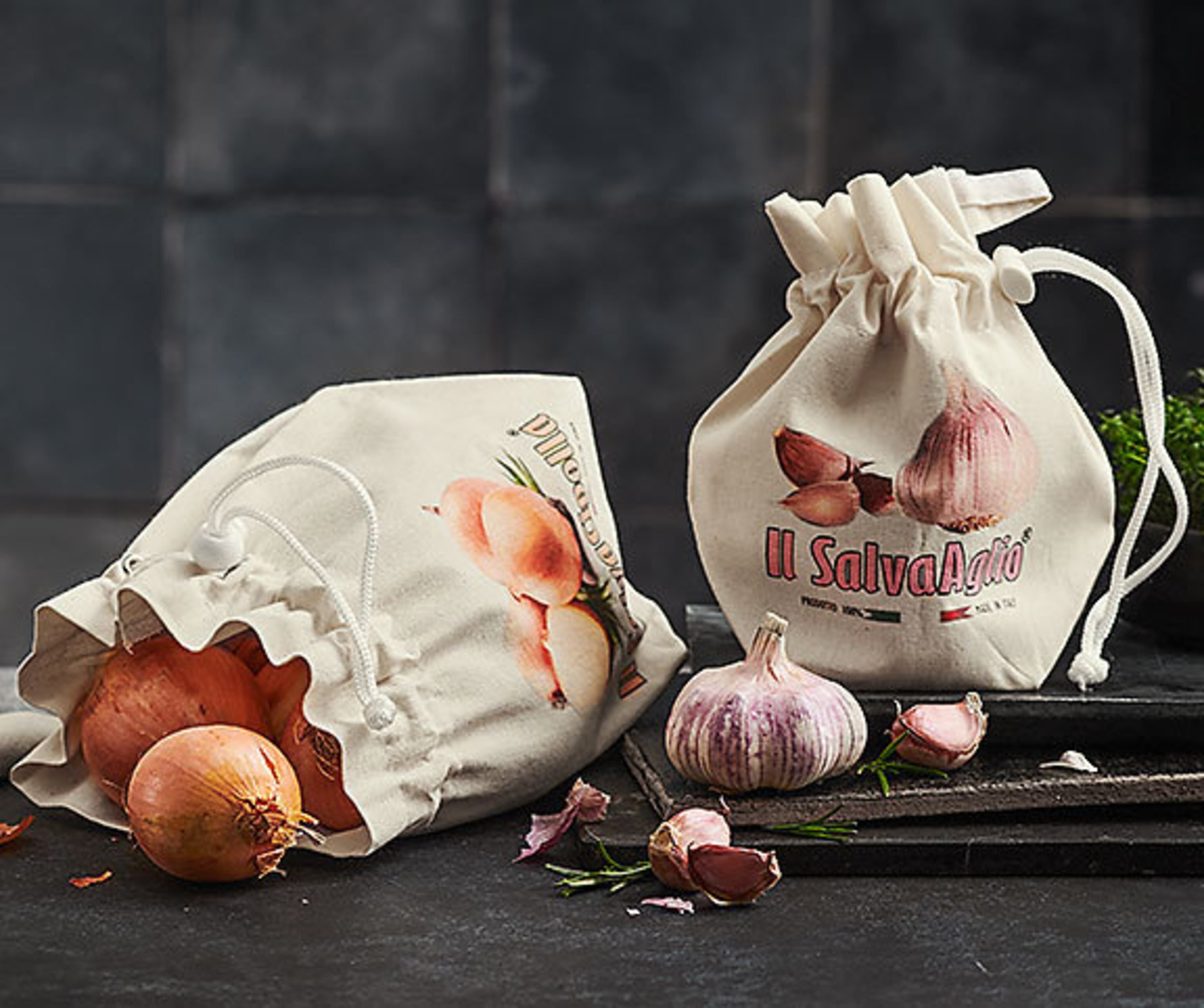 Sacs de conservation, oignons ail en duo Betty Bossi