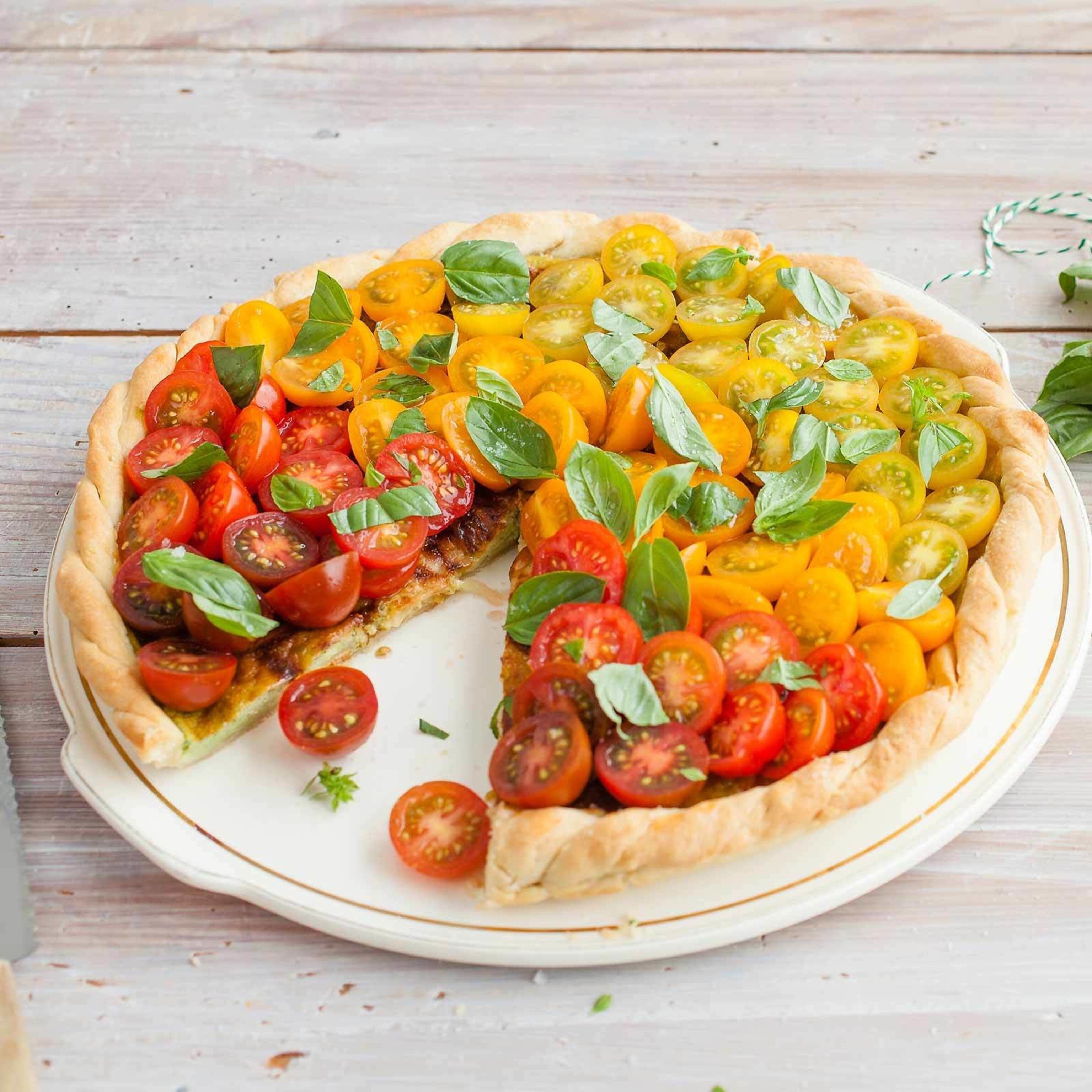Käsewähe mit Tomaten
