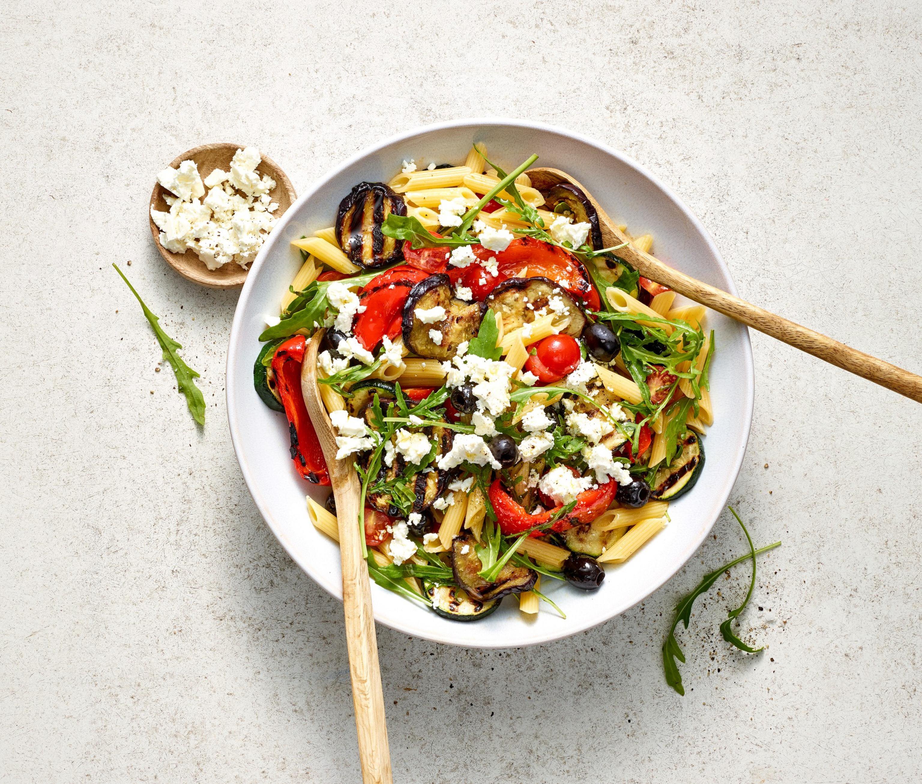 Salade de pâtes aux légumes grillés sans gluten