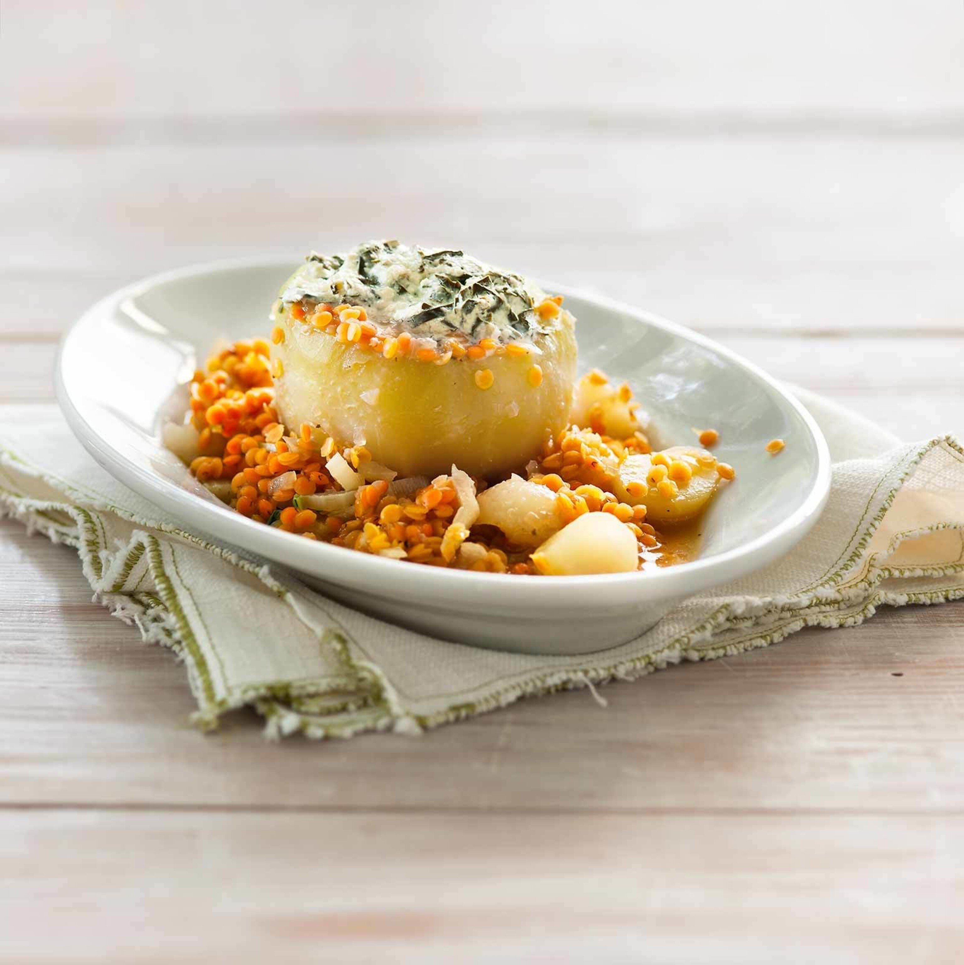 Gefüllte Kohlrabi mit Linsen