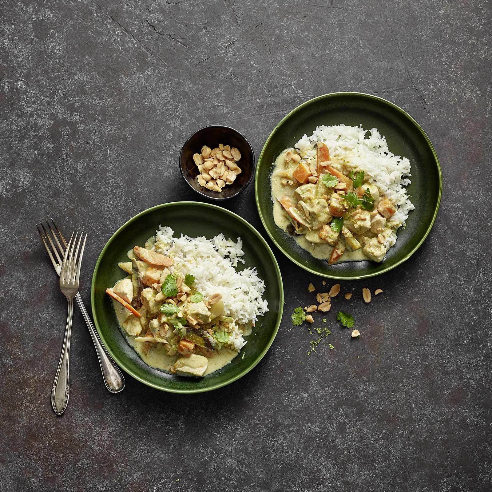 Grünes Poulet-Curry