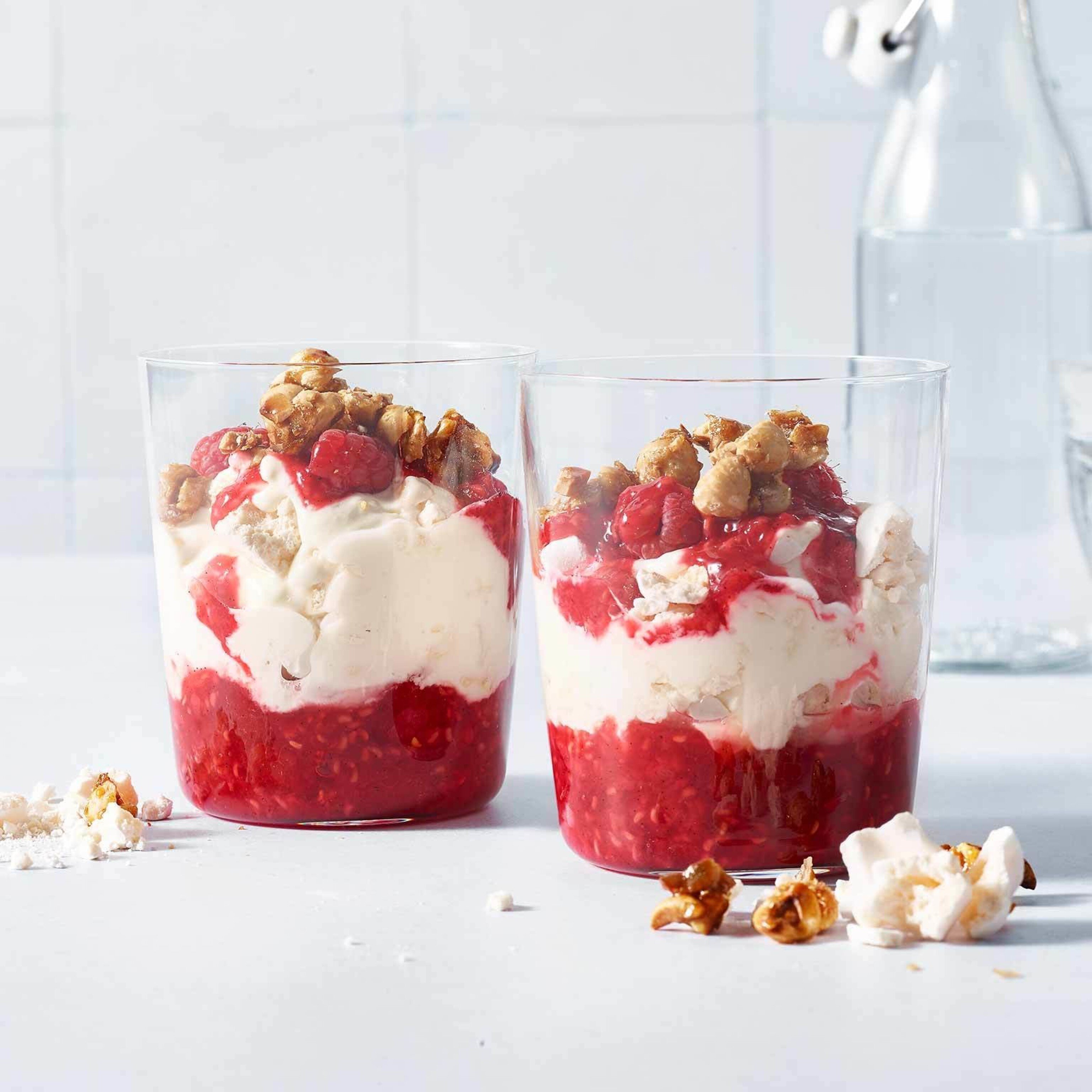 Himbeercreme im Glas