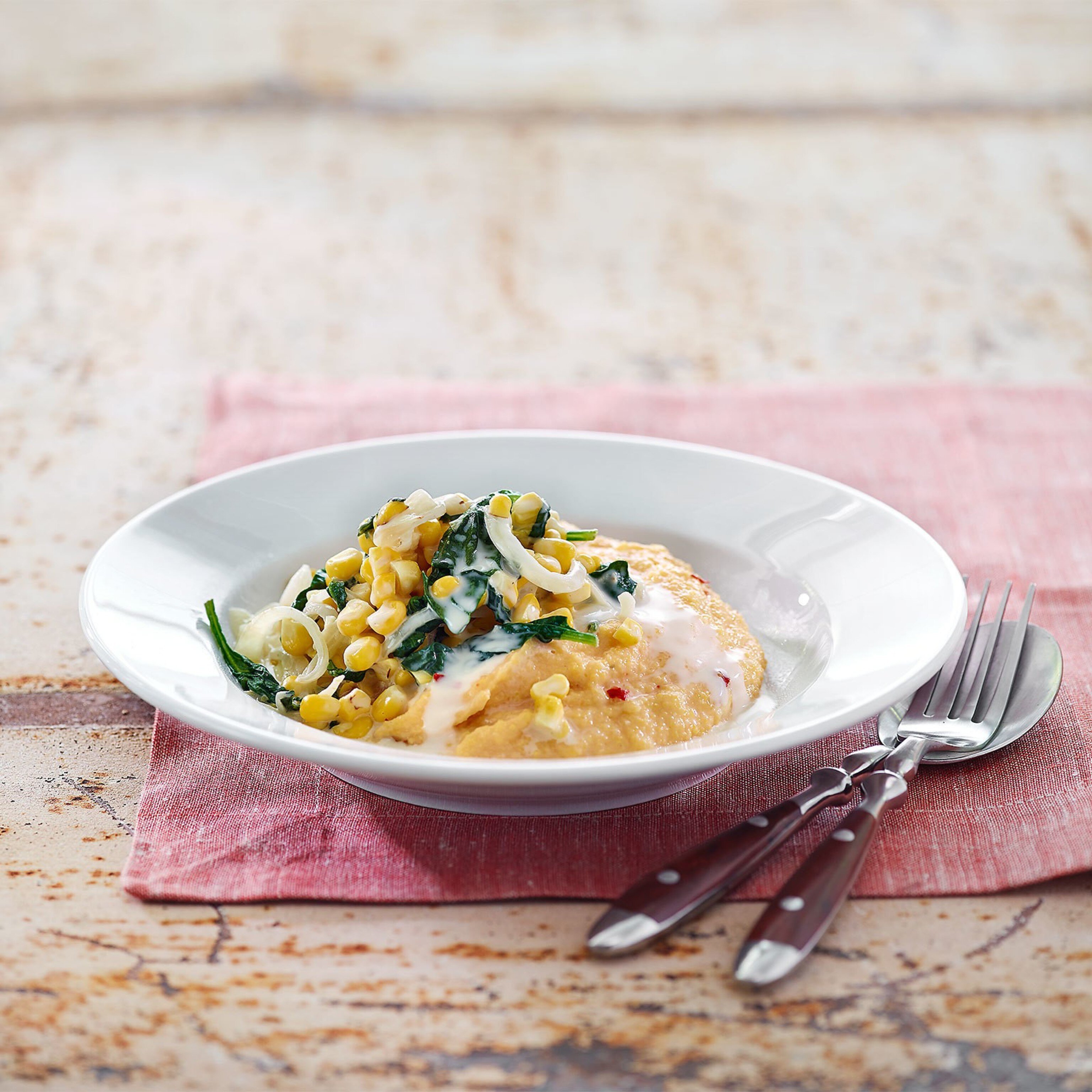 Polenta mit Maisspinat