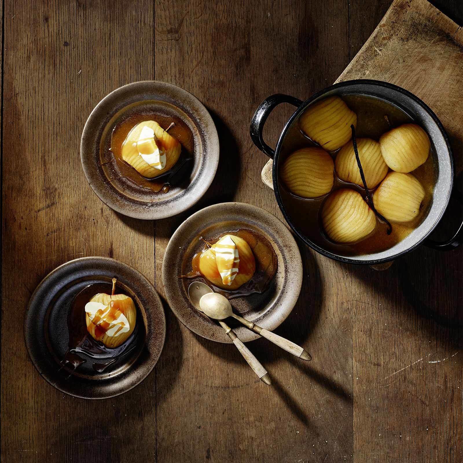 Hasselback-Äpfel mit Caramel