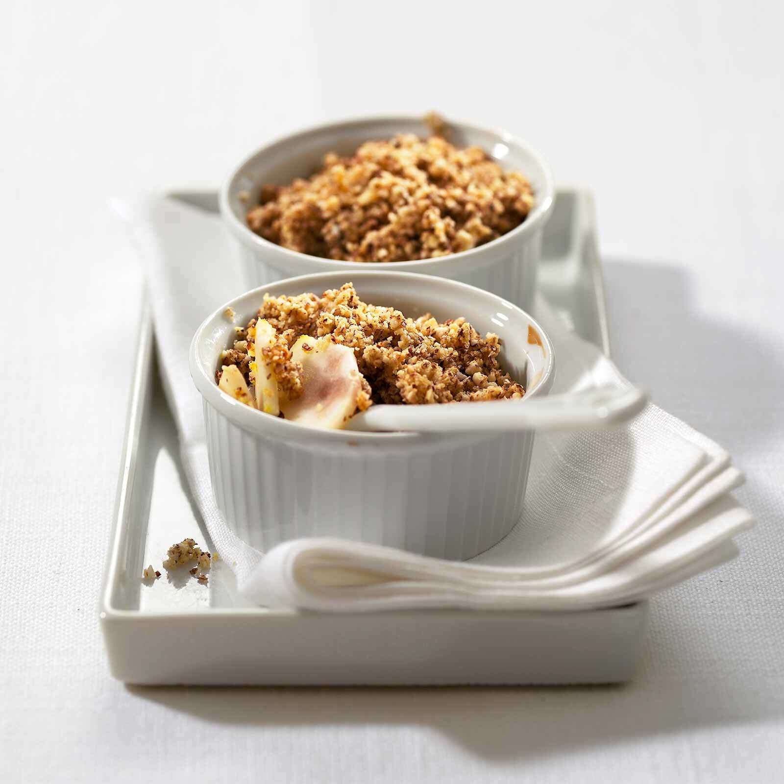 Birnen-Safran-Crumble