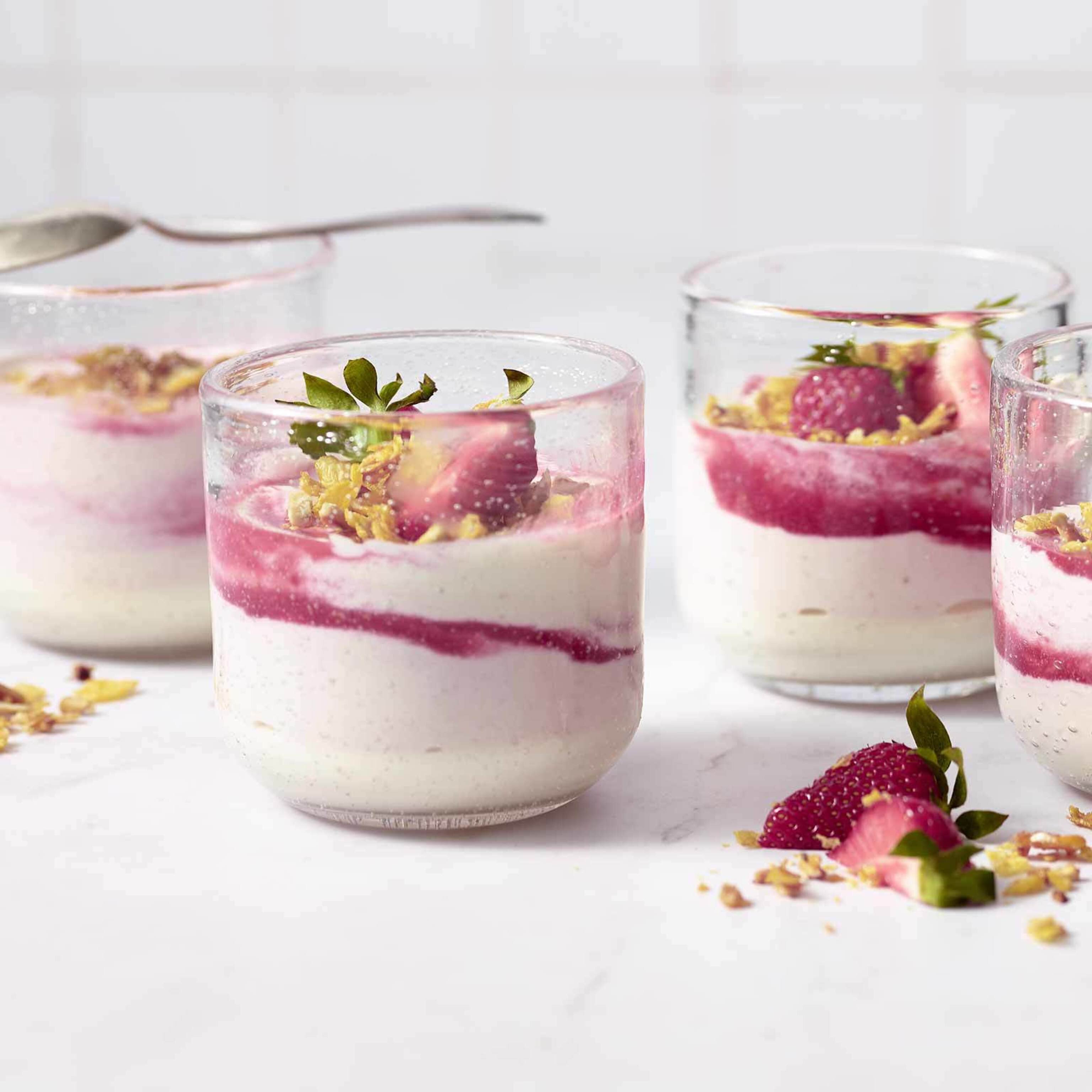 Trifle protéiné aux fraises